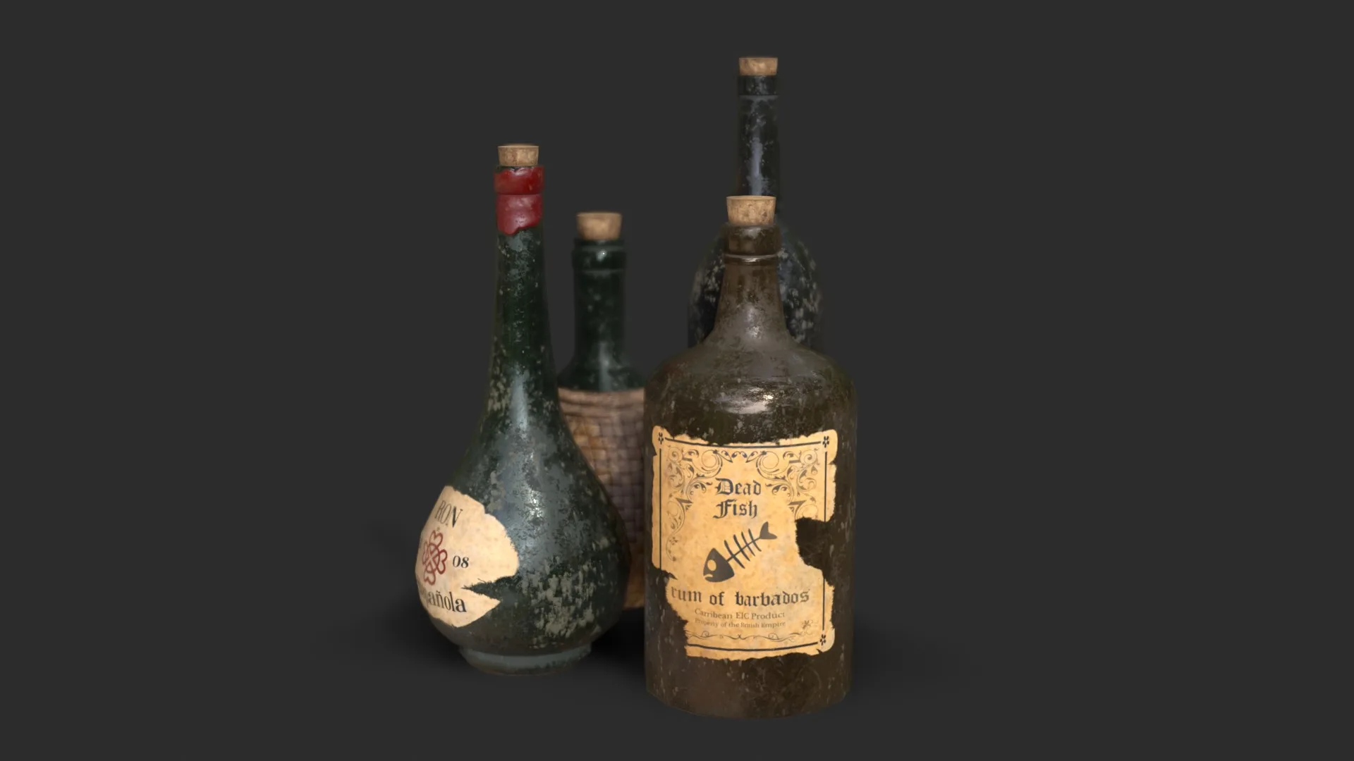 Old Rum Bottles