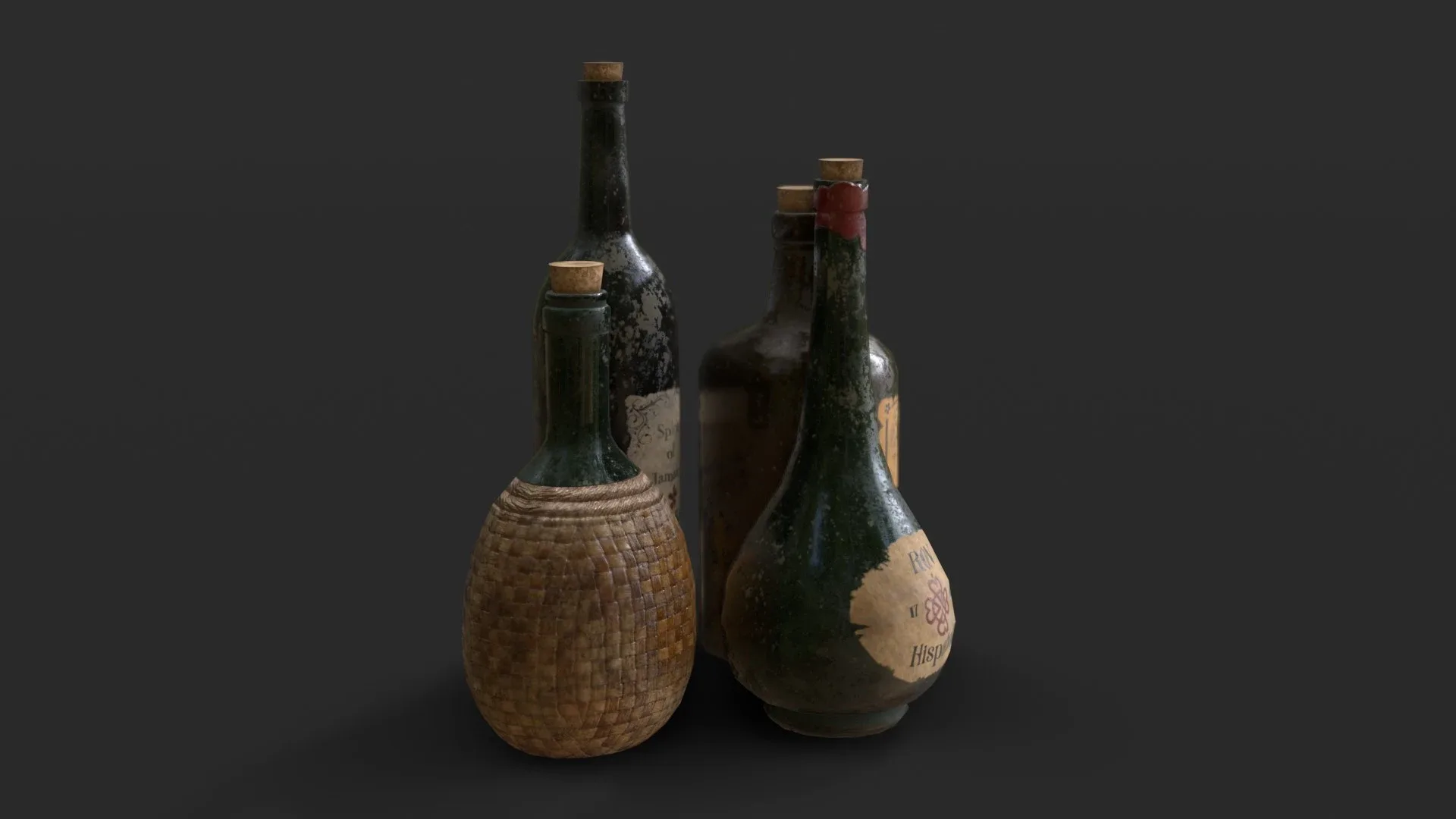 Old Rum Bottles