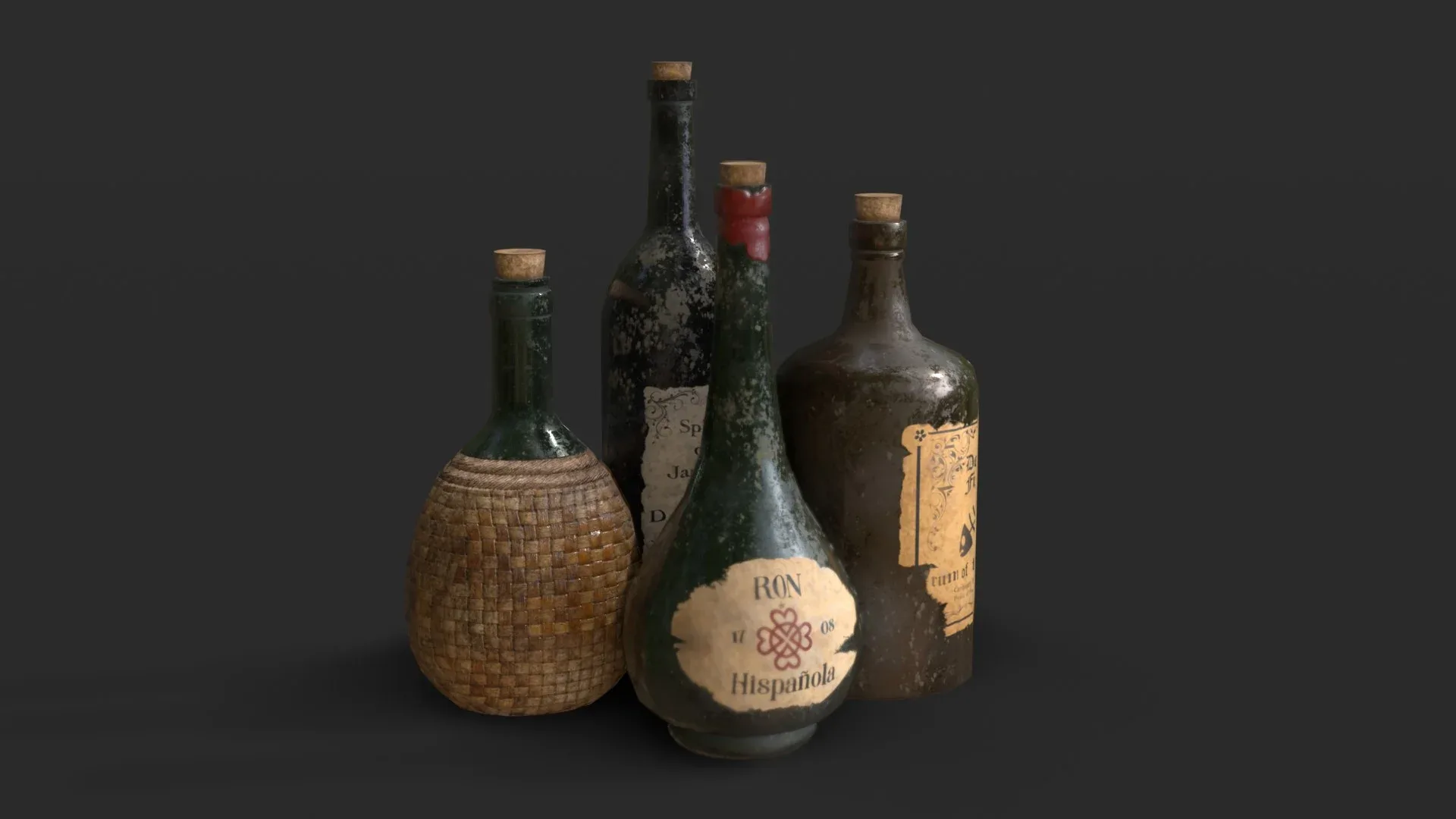 Old Rum Bottles