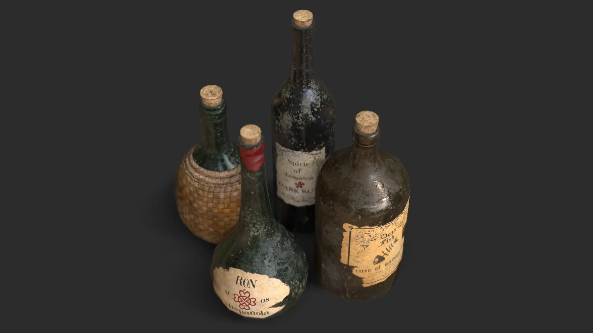 Old Rum Bottles