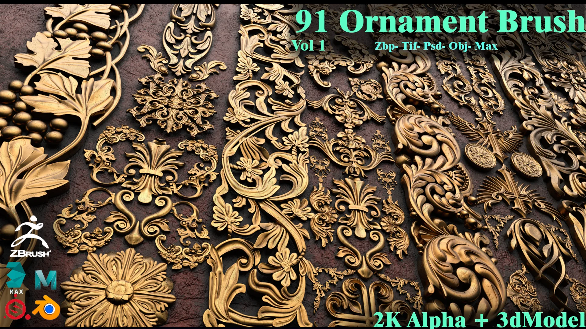 91 Ornament Brush & 3dModels (Fred's Vol 1)