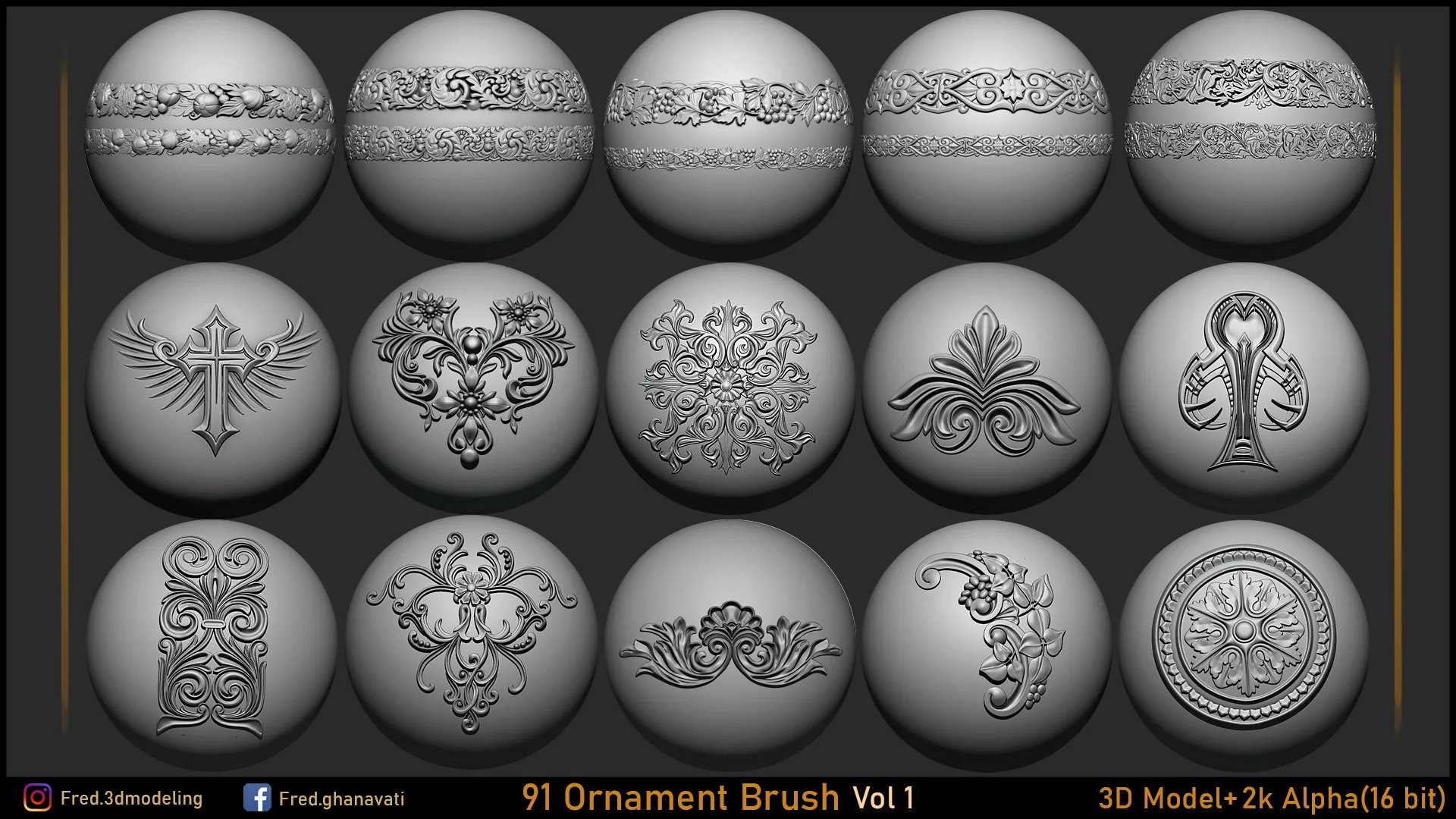 91 Ornament Brush & 3dModels (Fred's Vol 1)