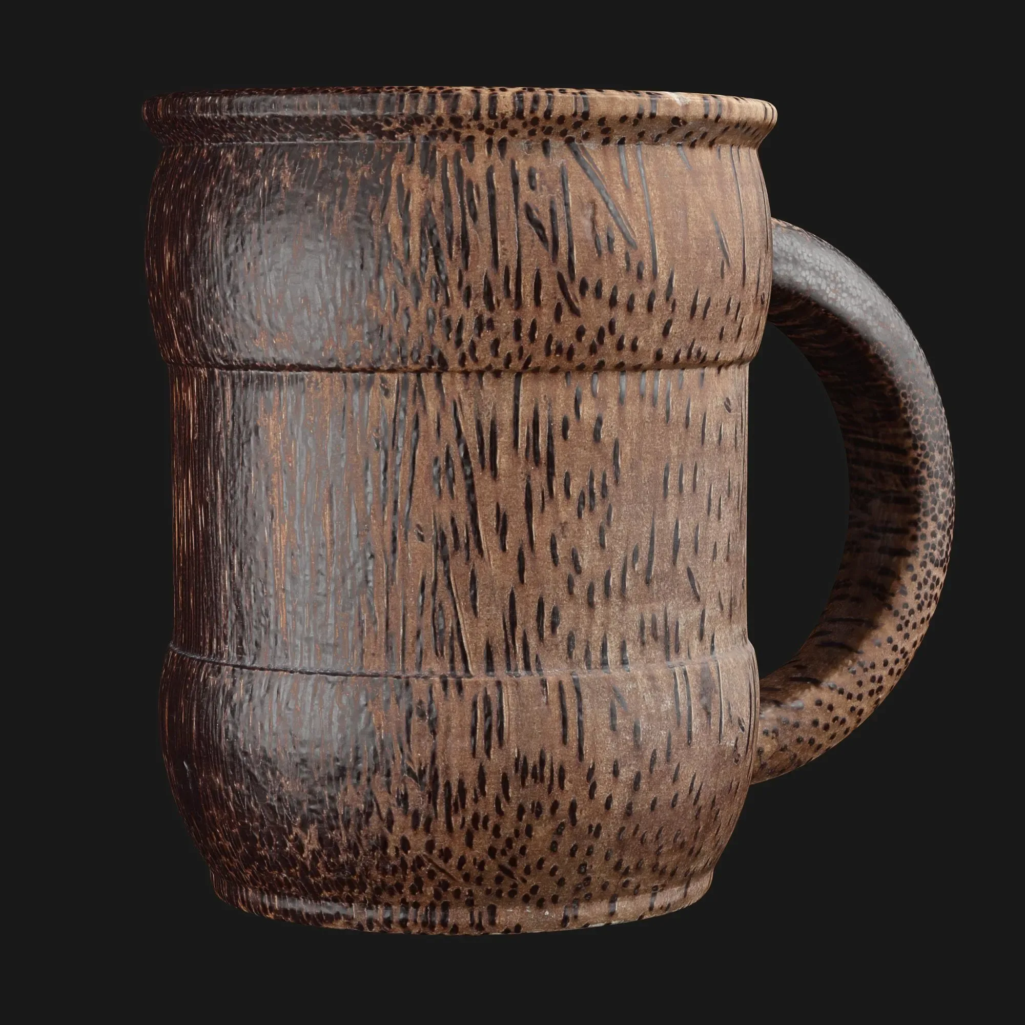 Wood Cup Photorealistic 3D Model