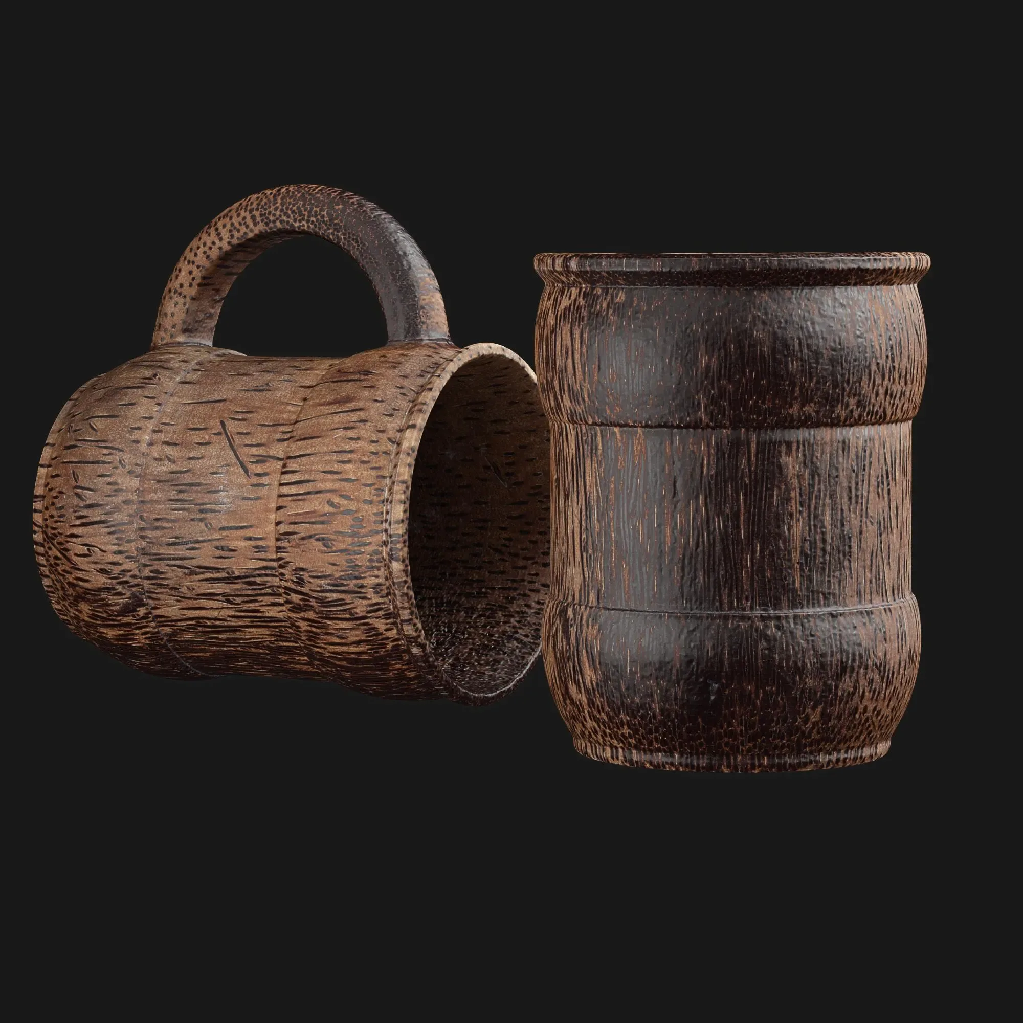 Wood Cup Photorealistic 3D Model