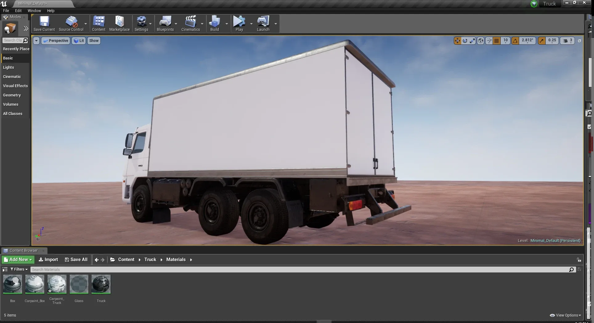 UE4 Rigged Truck Vehicle