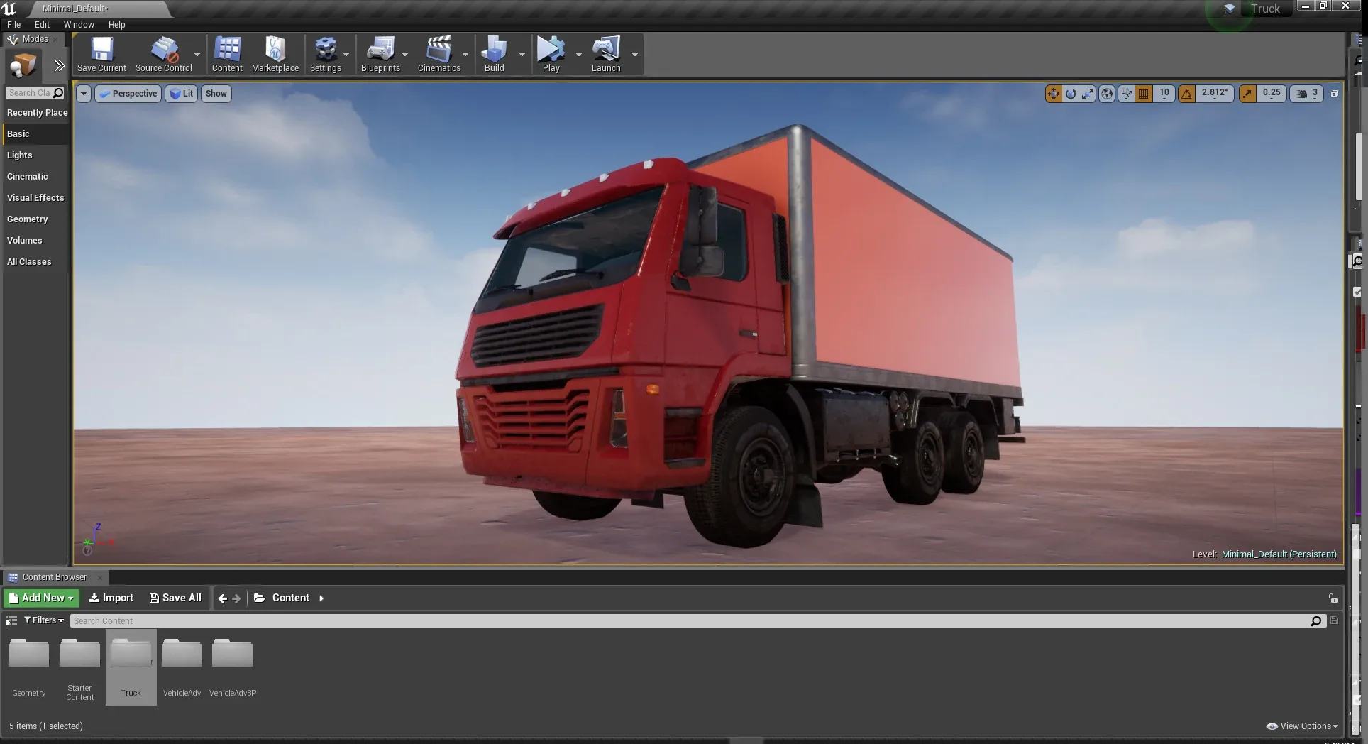 UE4 Rigged Truck Vehicle