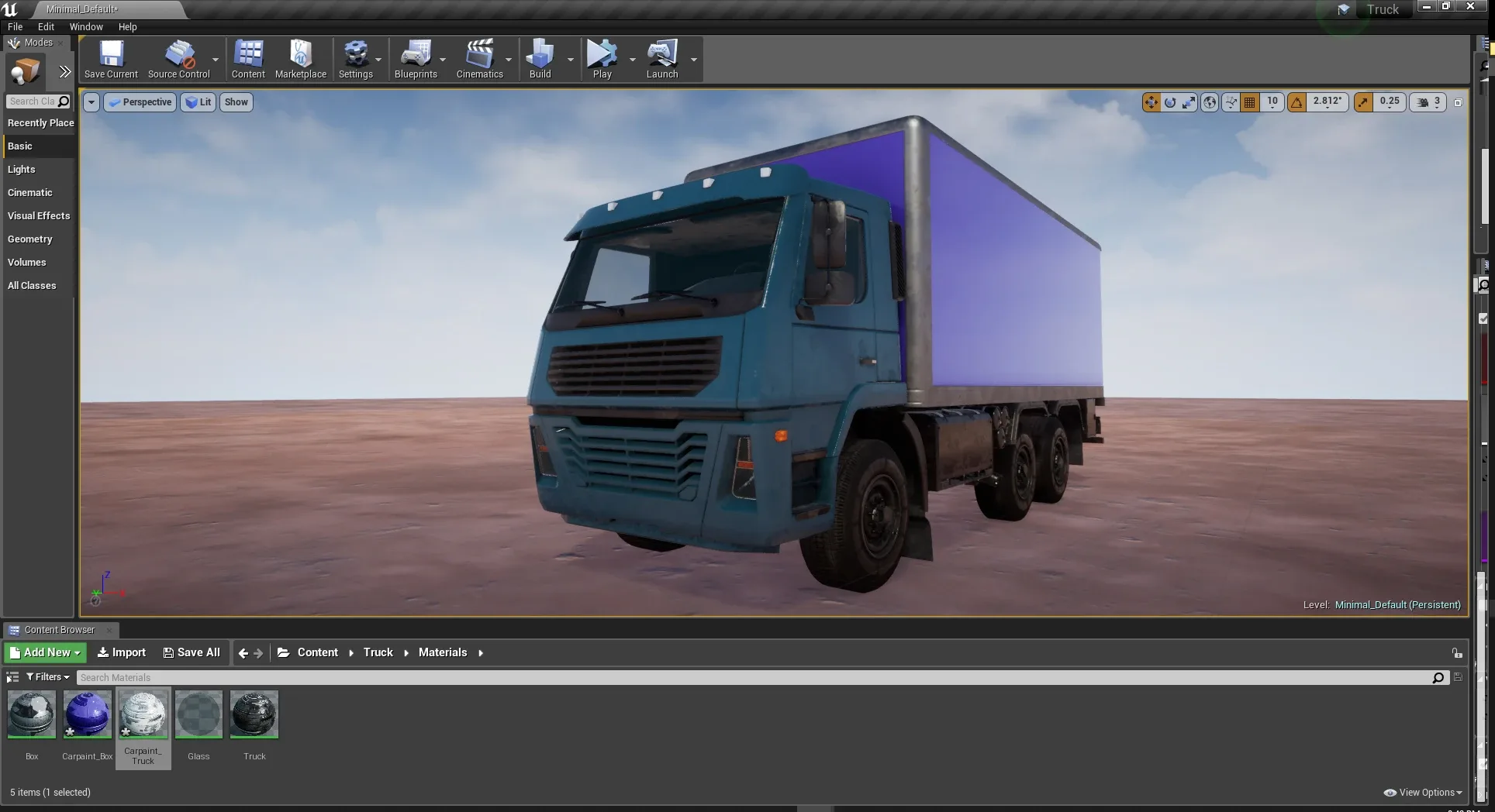 UE4 Rigged Truck Vehicle