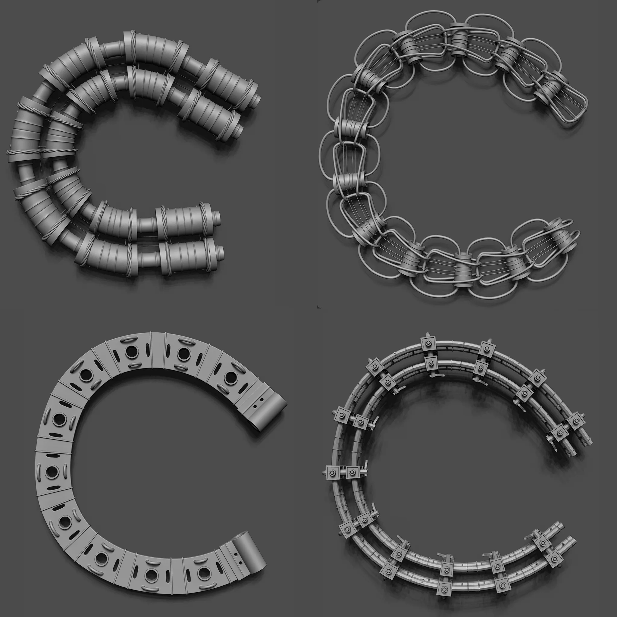 100 Sci-Fi IMM Curve Brushe's VOL 2 ( Hoses And Tubes And Cables And Chains )