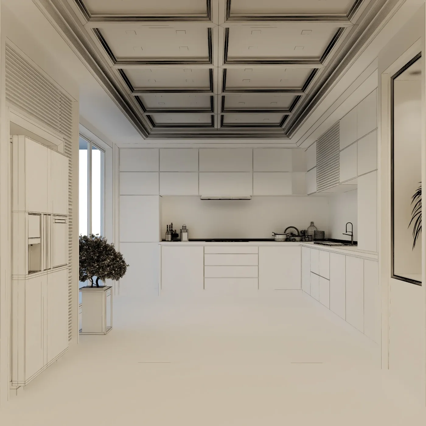 Modern Kitchen Scene 004