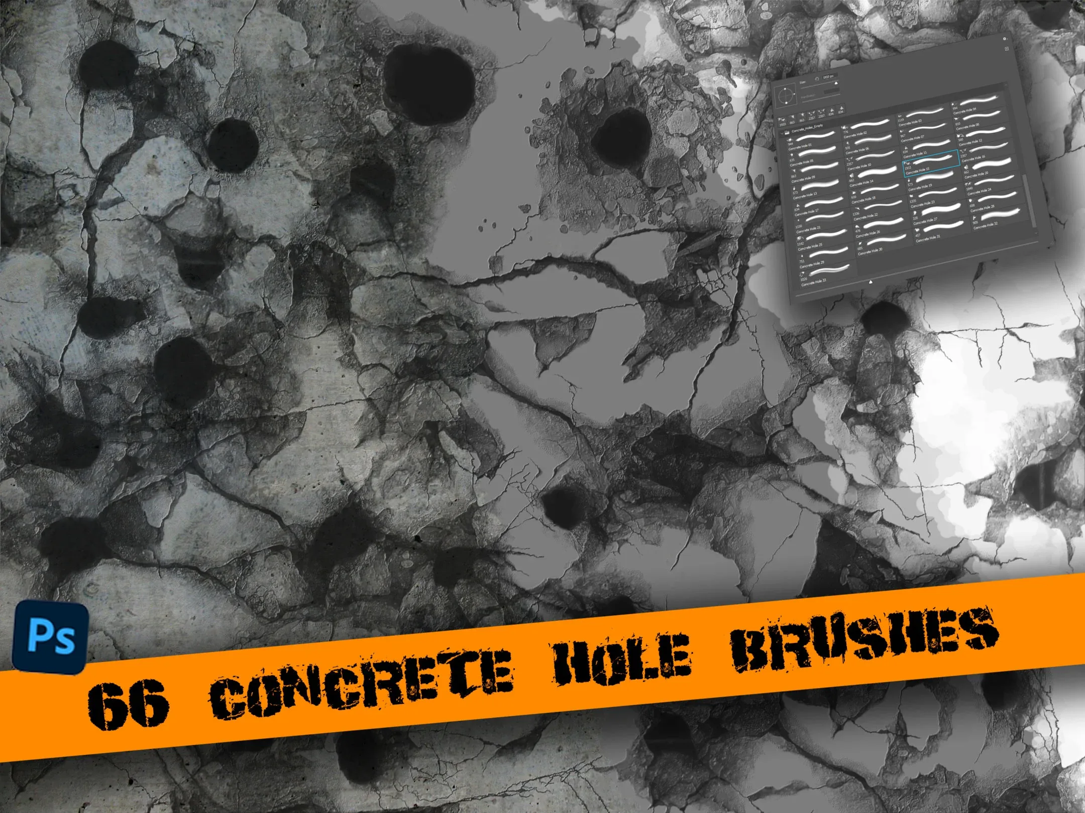 Concrete Bullet Damage Brush Pack