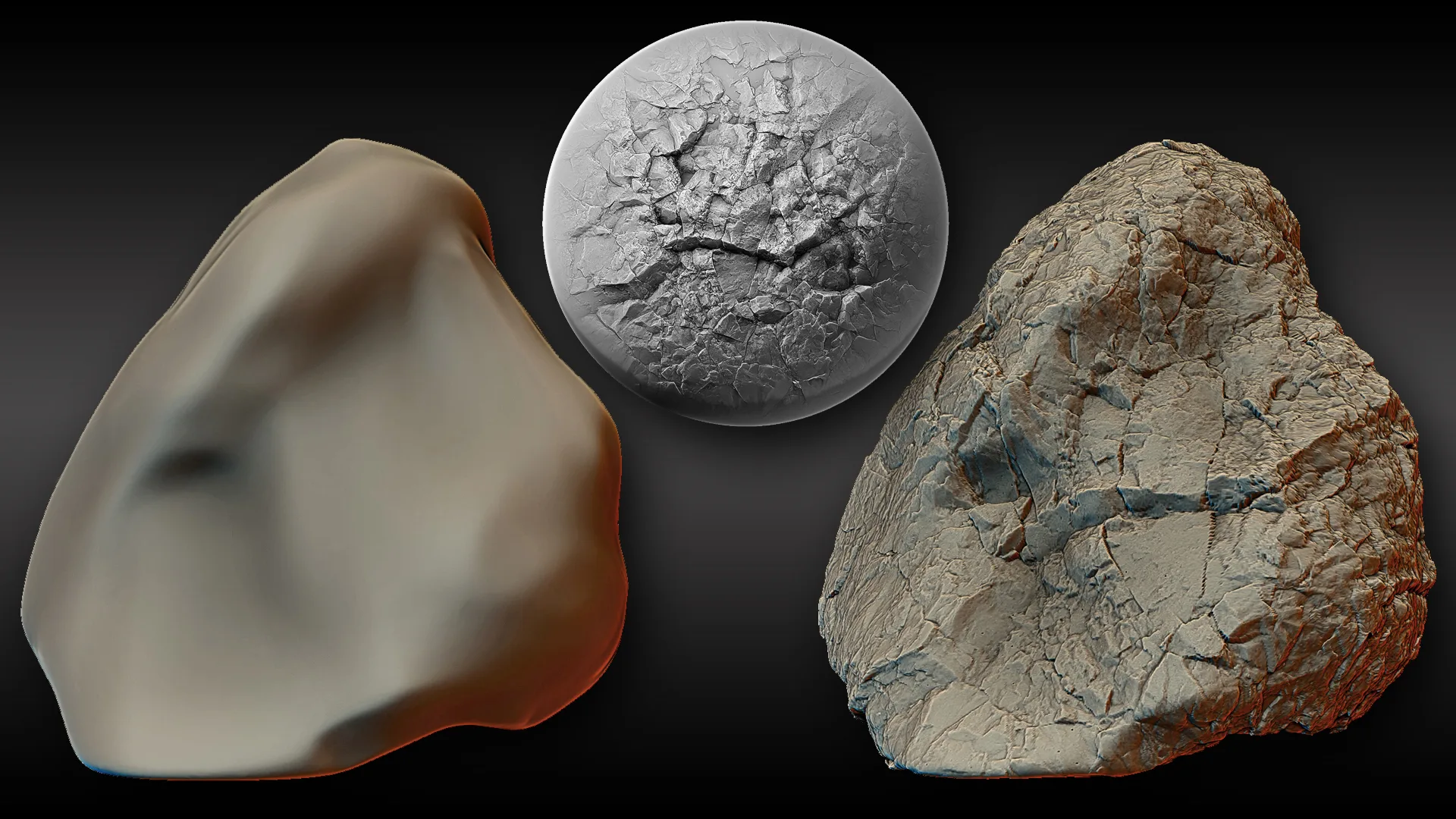 Ultra HQ Terrain / Rock Sculpt Seamless Zbrush Brushes + Alphas (Blender, Substance, Mudbox, etc.)