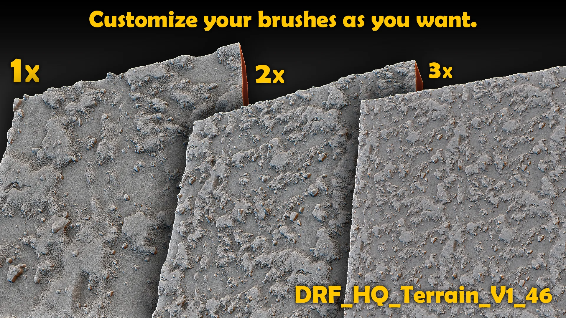 Ultra HQ Terrain / Rock Sculpt Seamless Zbrush Brushes + Alphas (Blender, Substance, Mudbox, etc.)