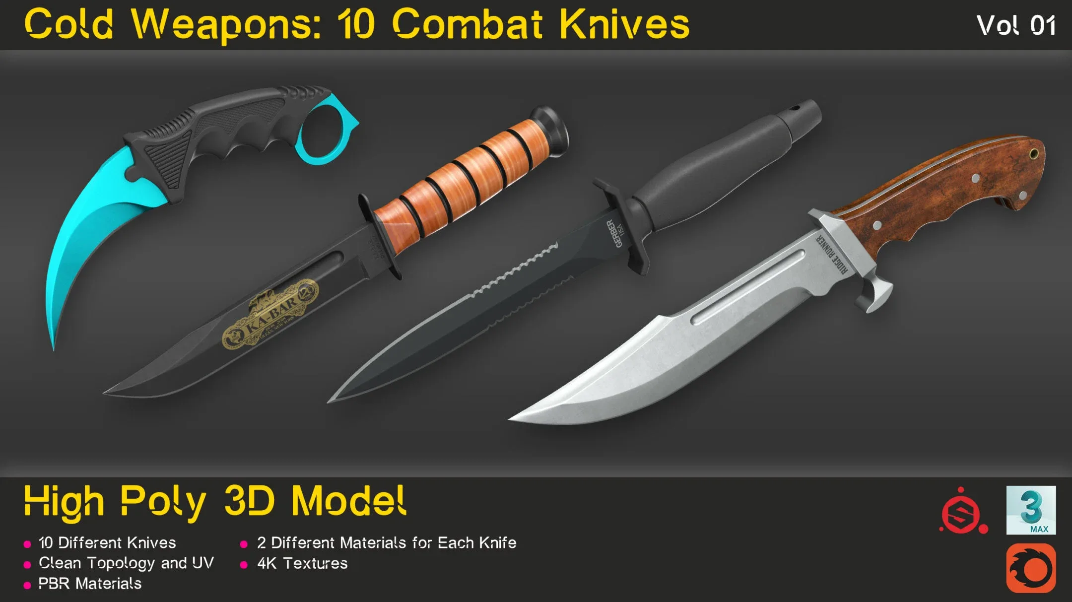 Cold Weapons: 10 Combat Knives (Vol 01)