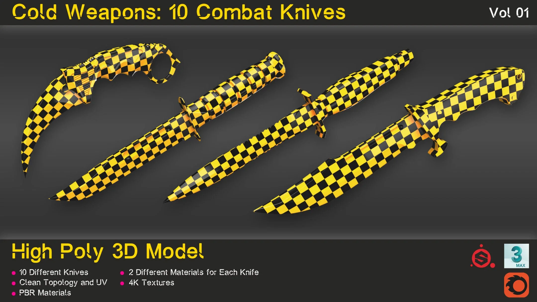Cold Weapons 10 Combat Knives FlippedNormals