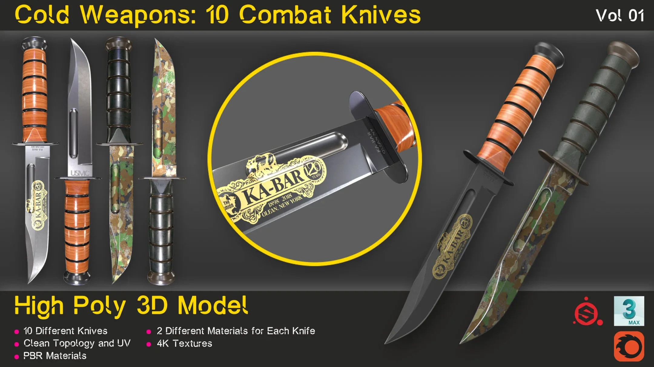 Cold Weapons: 10 Combat Knives (Vol 01)