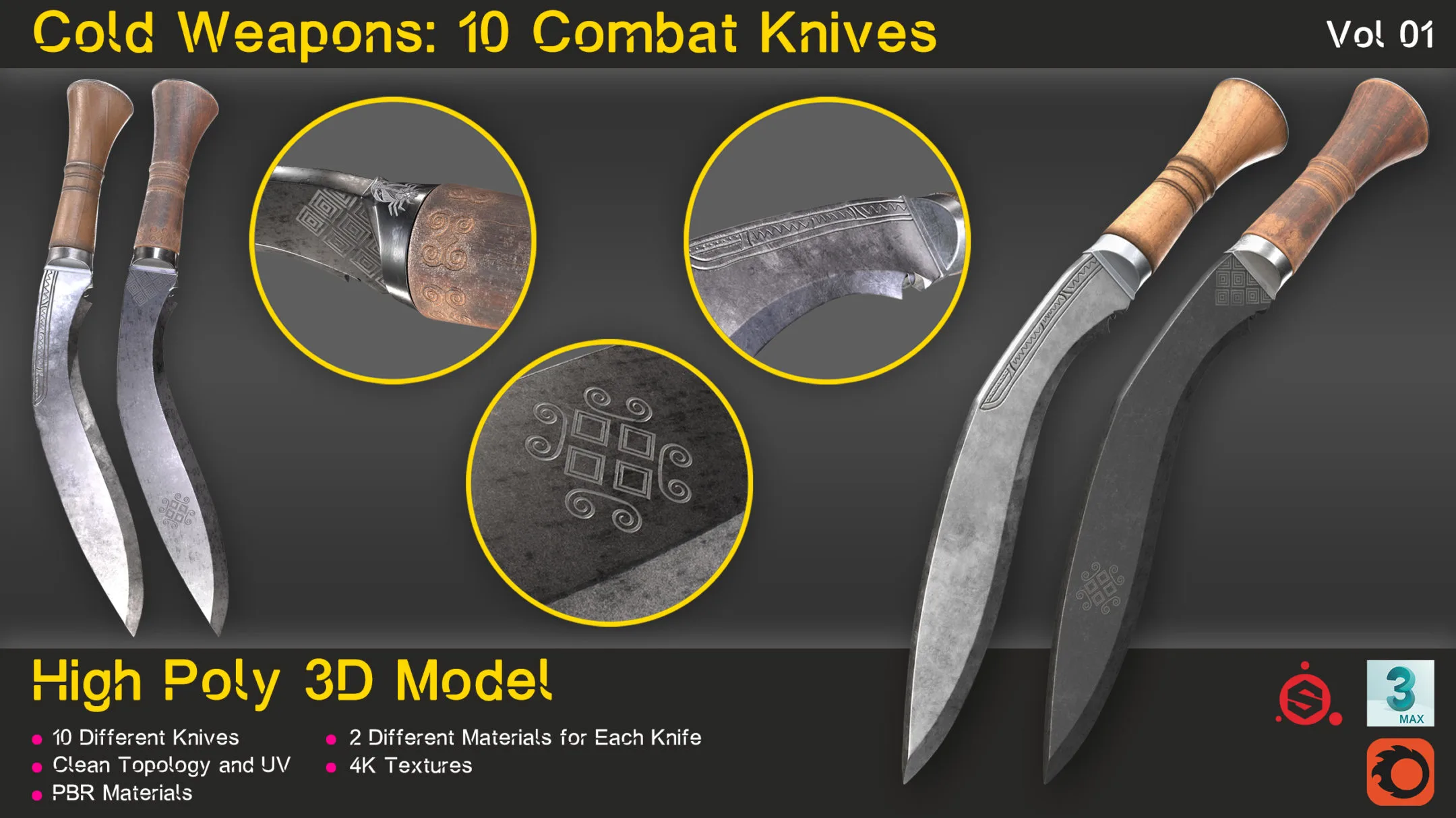 Cold Weapons: 10 Combat Knives (Vol 01)