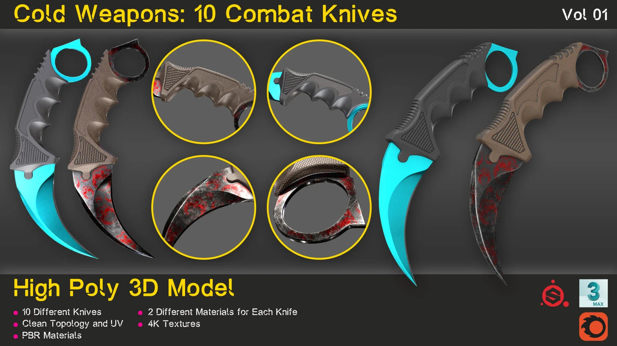 Cold Weapons: 10 Combat Knives (Vol 01)