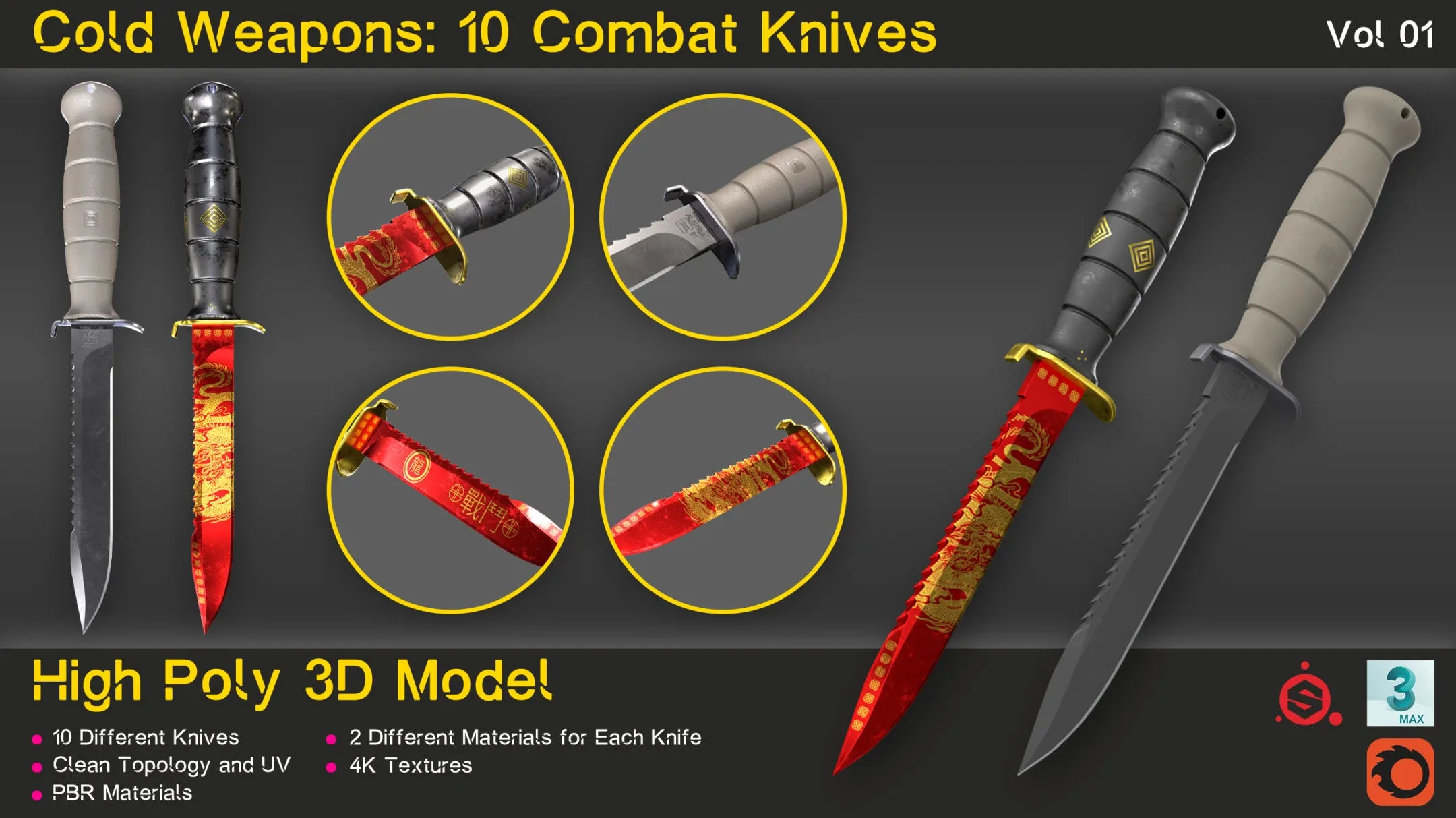 Cold Weapons: 10 Combat Knives (Vol 01)