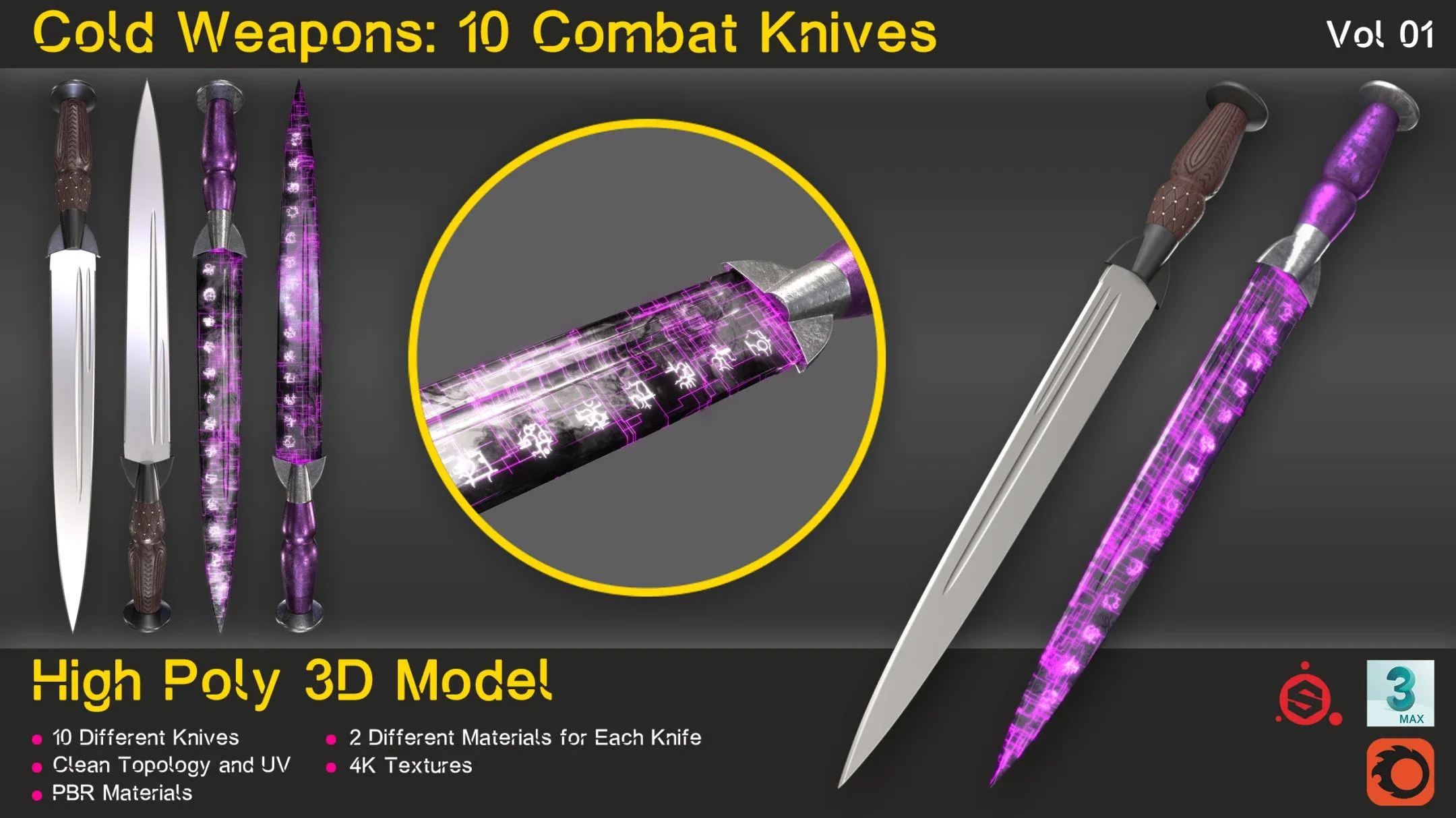 Cold Weapons: 10 Combat Knives (Vol 01)