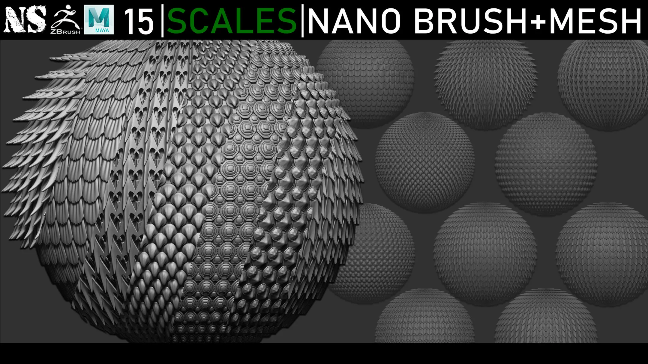 Zbrush - Scales Nanomesh + Meshes