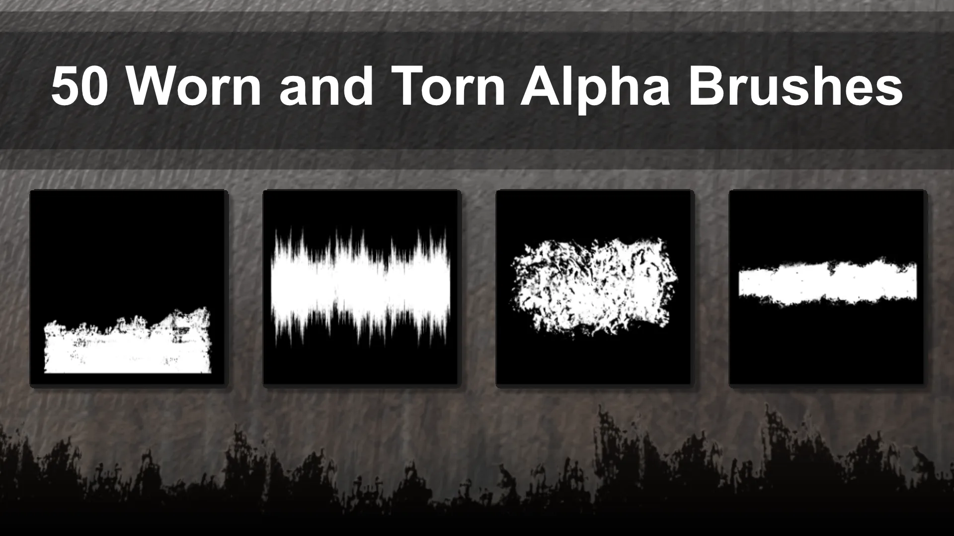 50 Alpha Brushes - Worn & Torn Edges