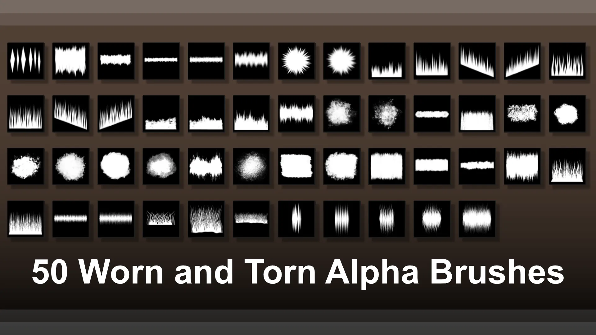 50 Alpha Brushes - Worn & Torn Edges
