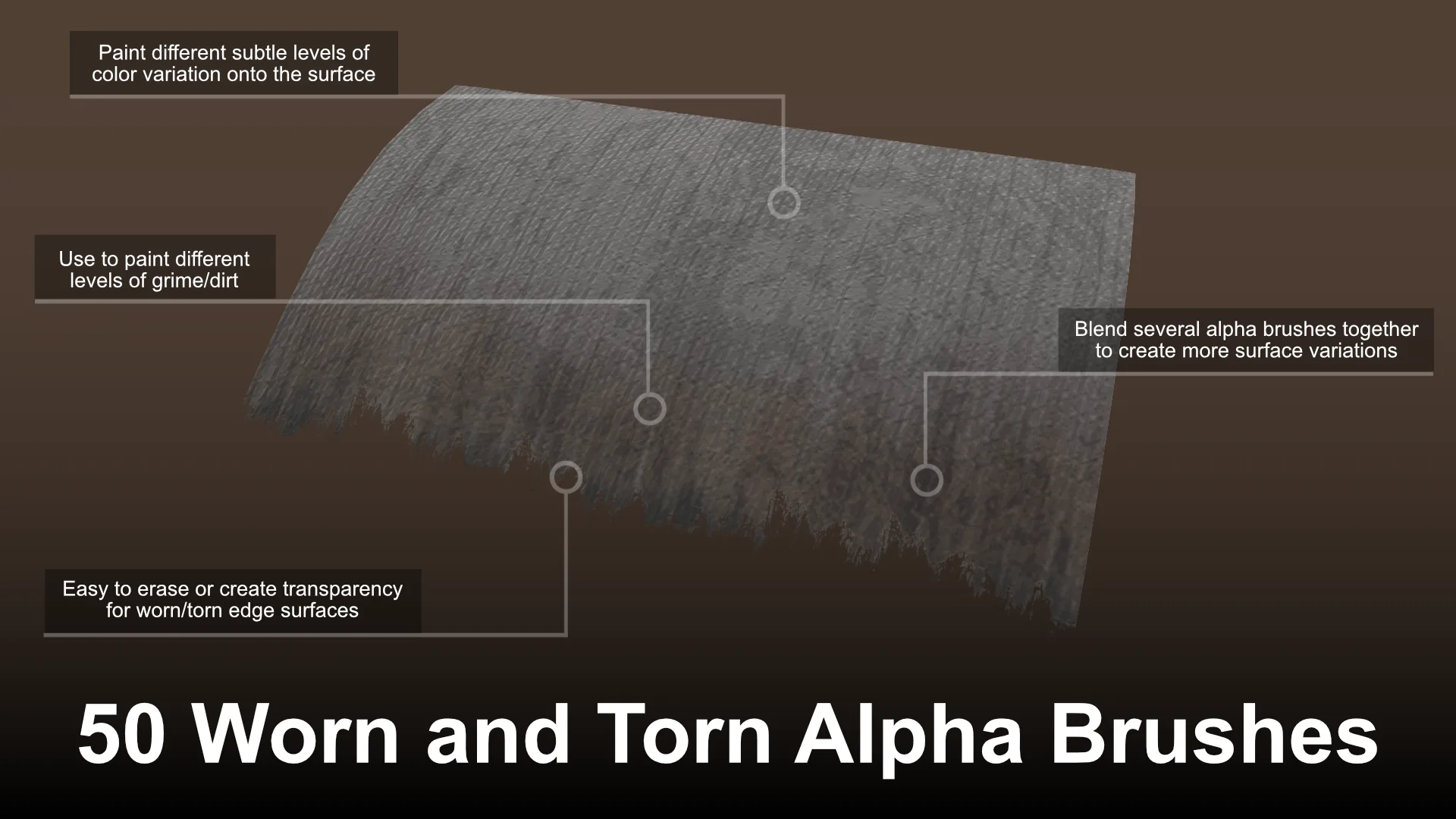 50 Alpha Brushes - Worn & Torn Edges