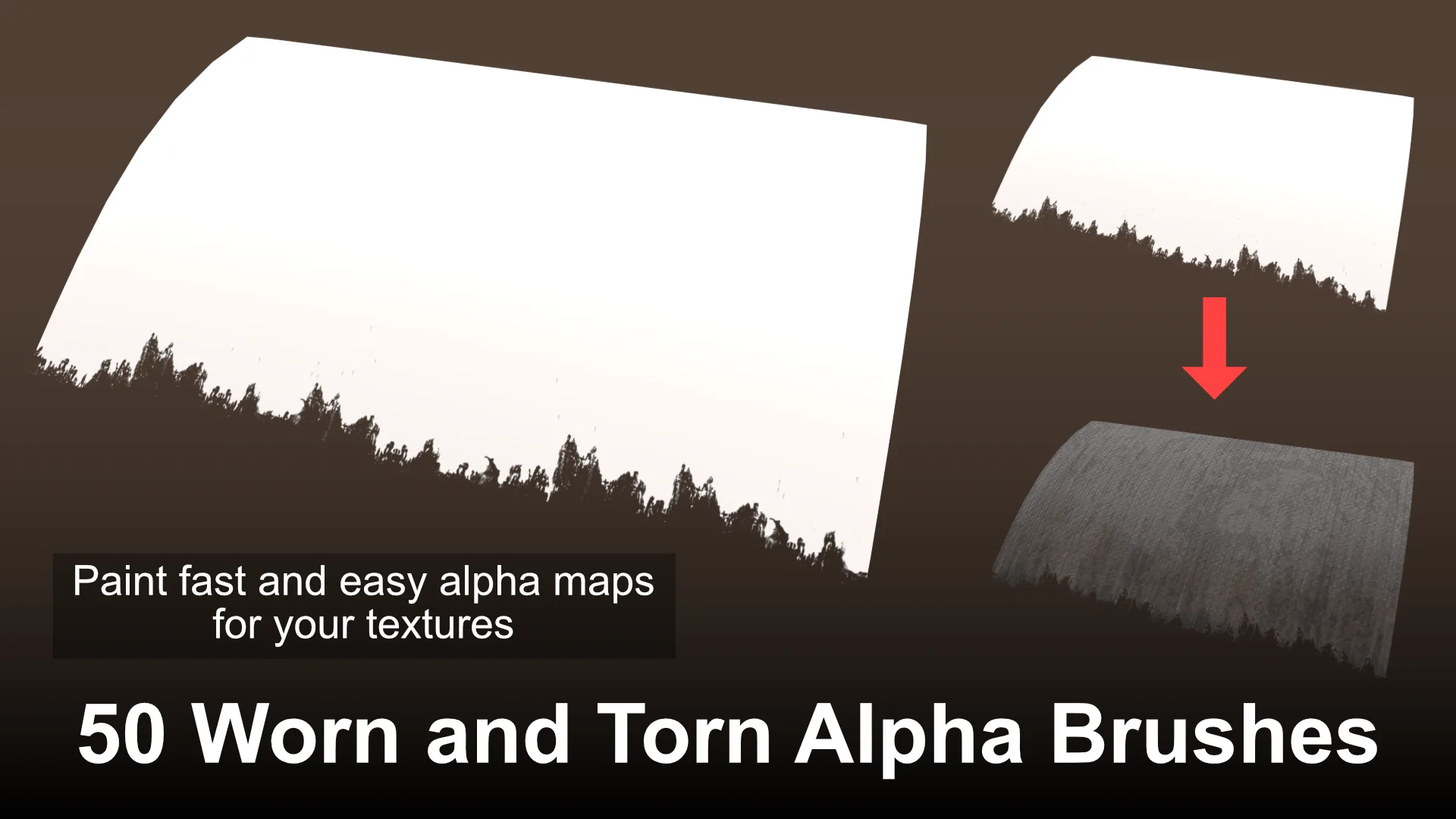 50 Alpha Brushes - Worn & Torn Edges