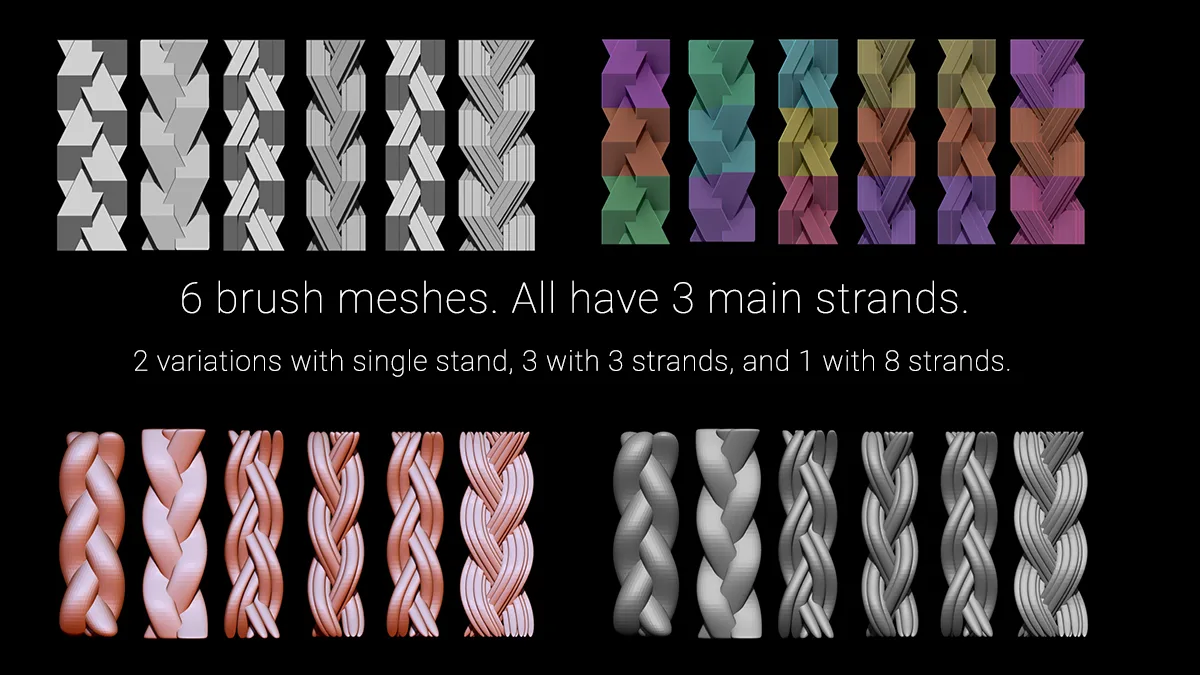 Basic Braid Hair Strands - IMM Brush