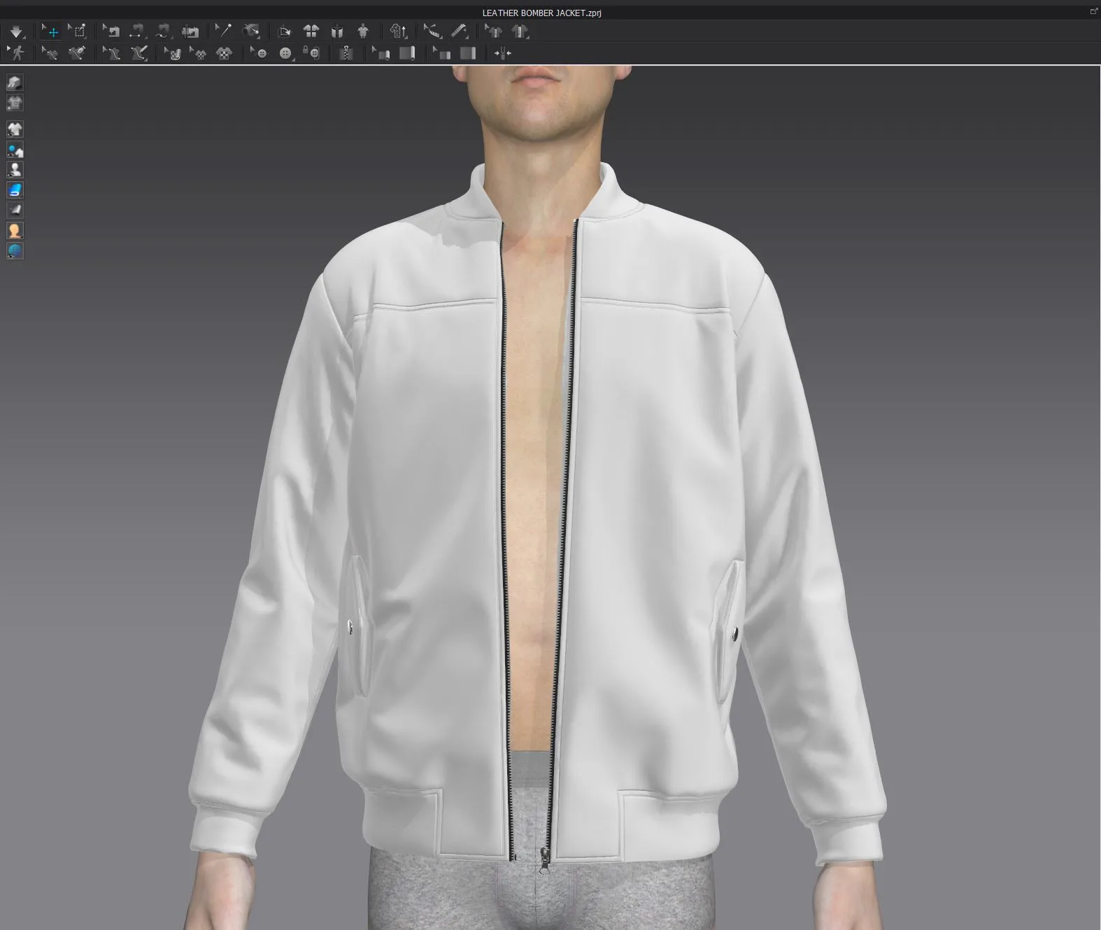 Leather Bomber Jacket, Marvelous Designer, Clo3d