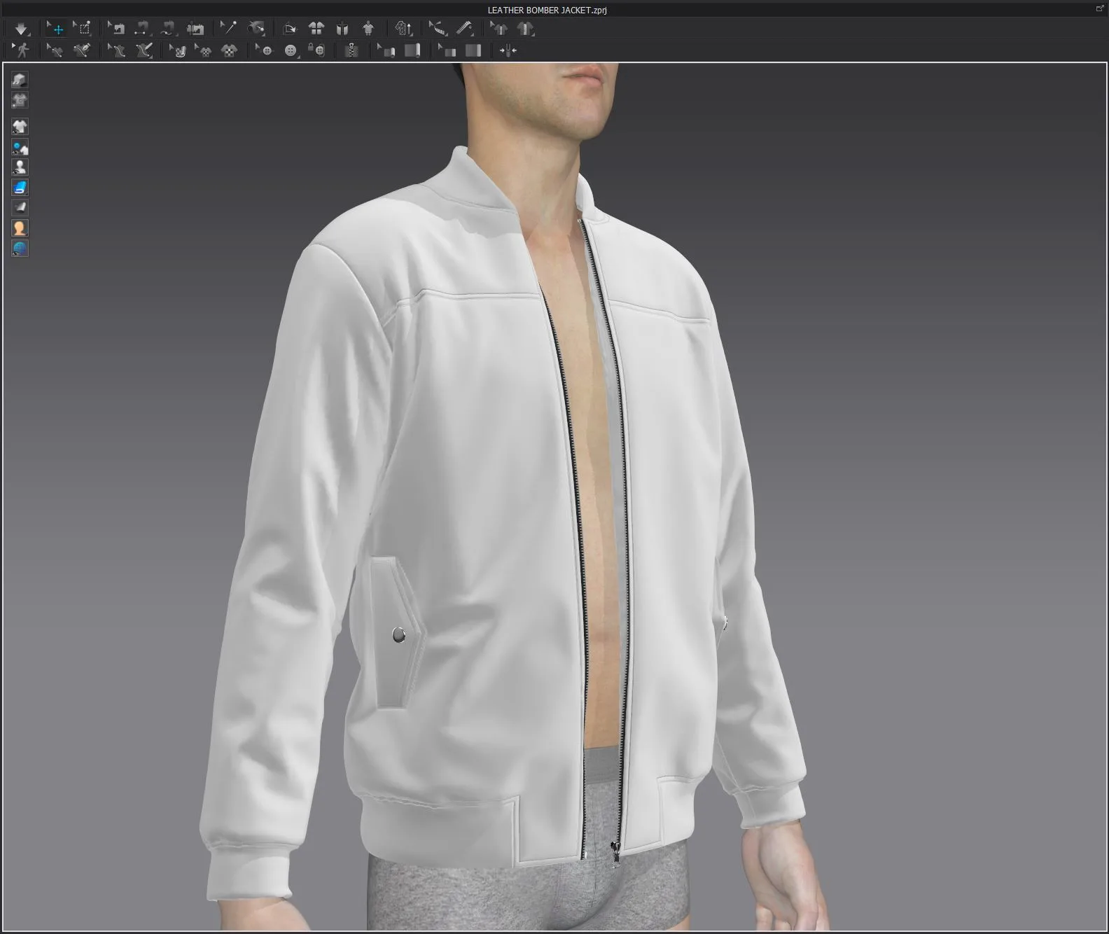 Leather Bomber Jacket, Marvelous Designer, Clo3d