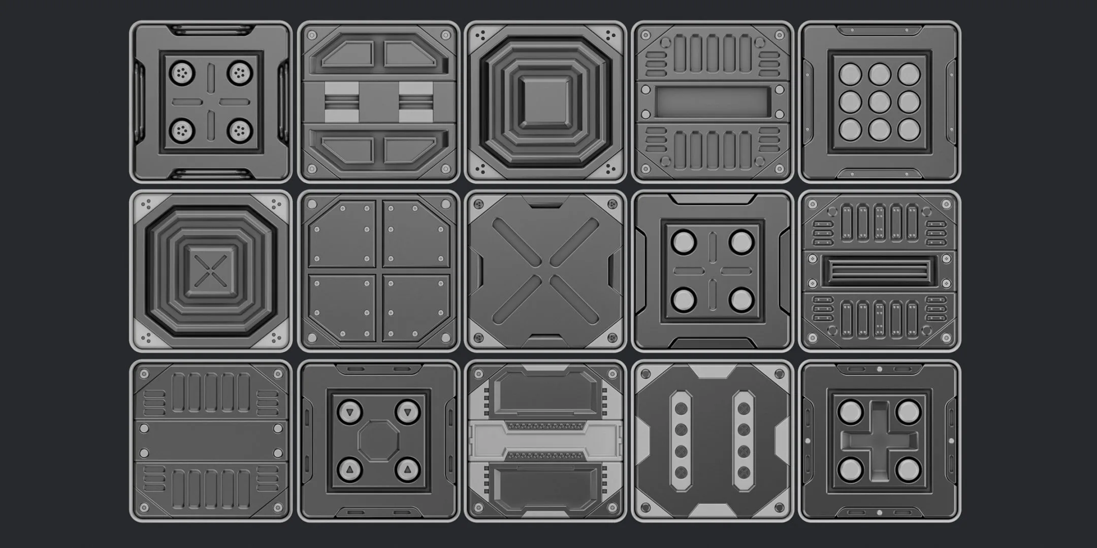 Decal Pack Floor/Wall panels | Decal Machine ready | Substance 3D Painter hard surface stamps