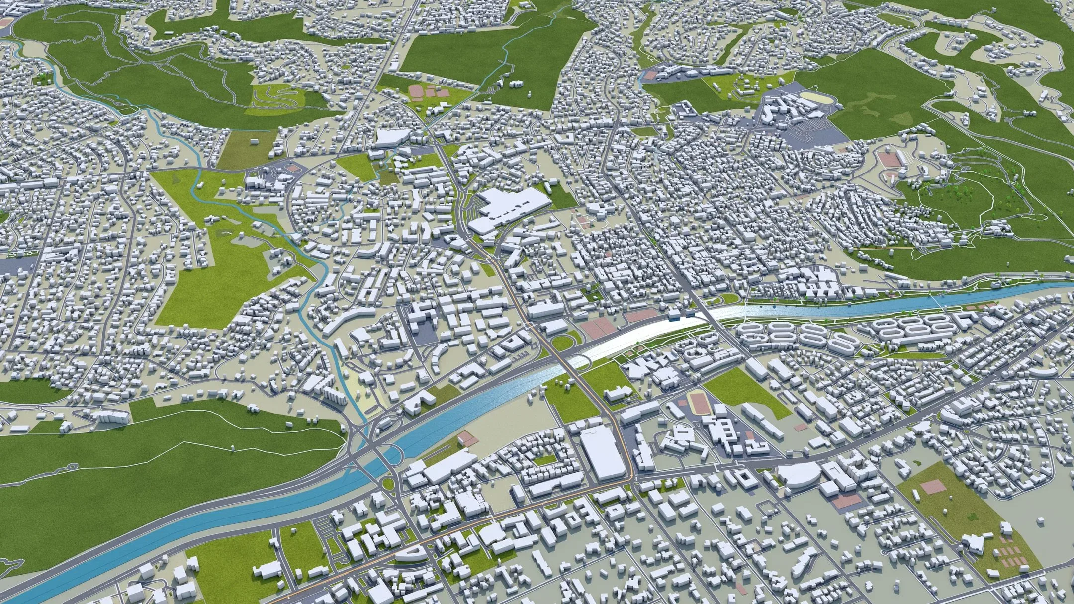 Santiago City Chile 3D Model 60km