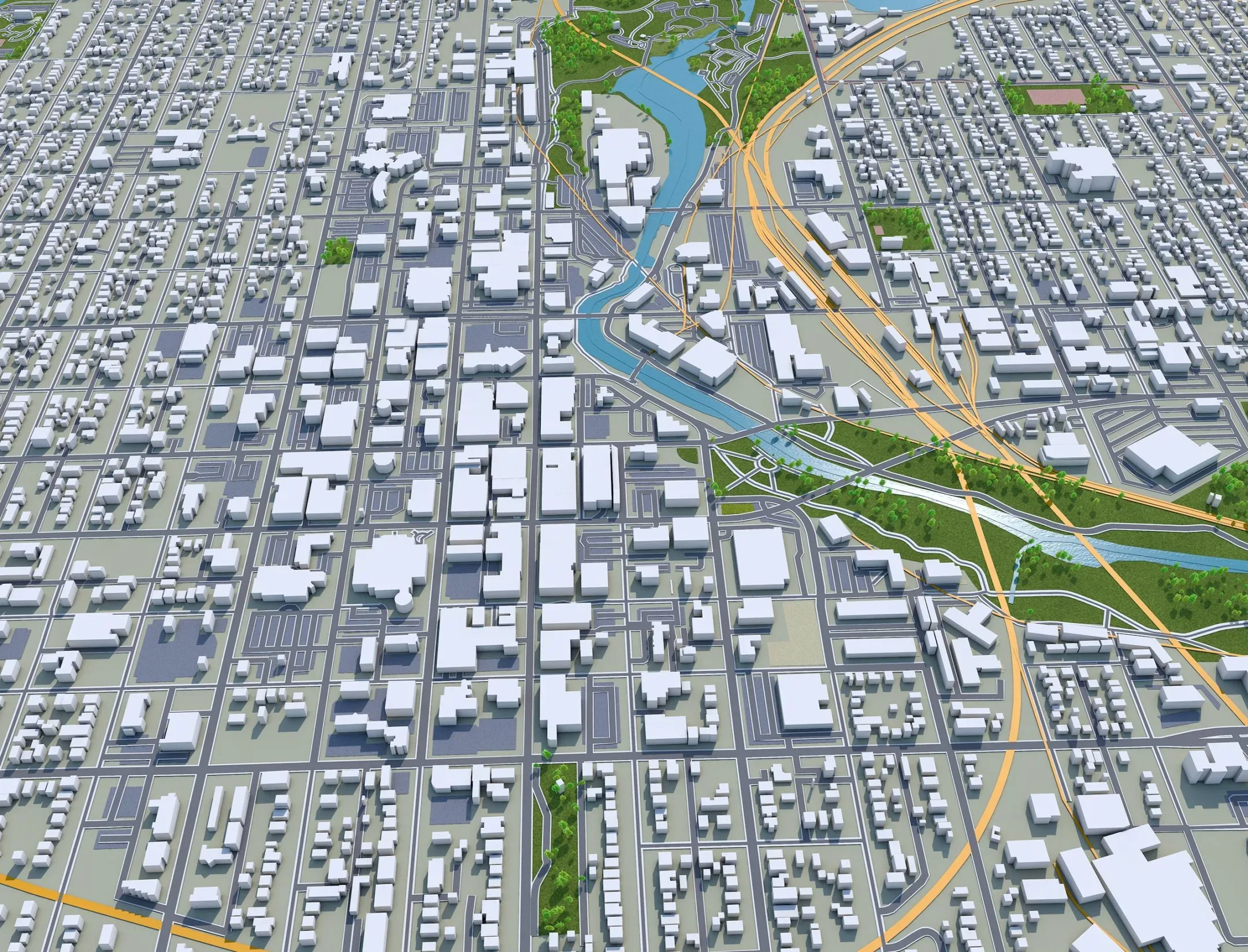 Sioux Falls City South Dakota USA 3D Model 40km