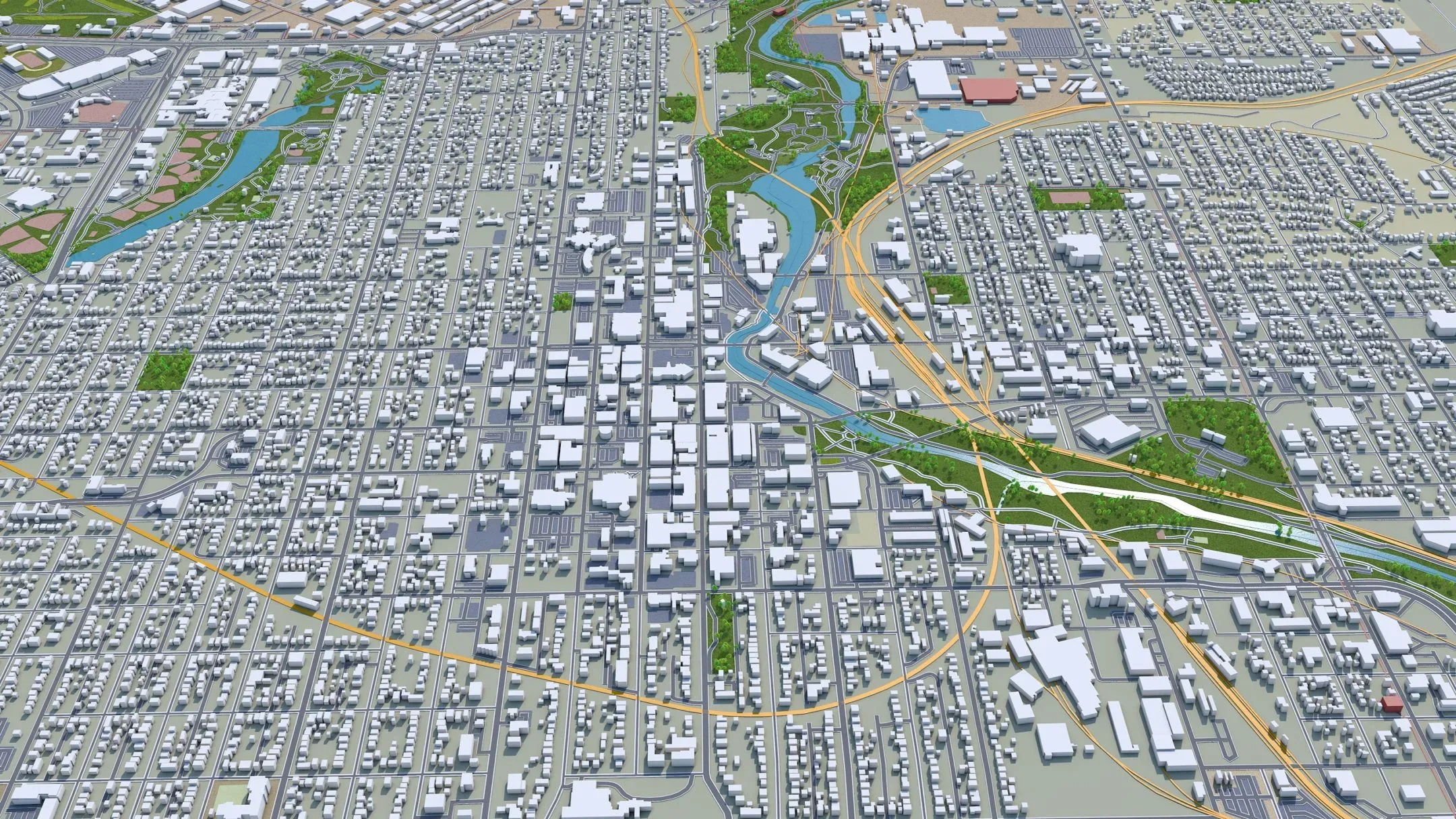 Sioux Falls City South Dakota USA 3D Model 40km