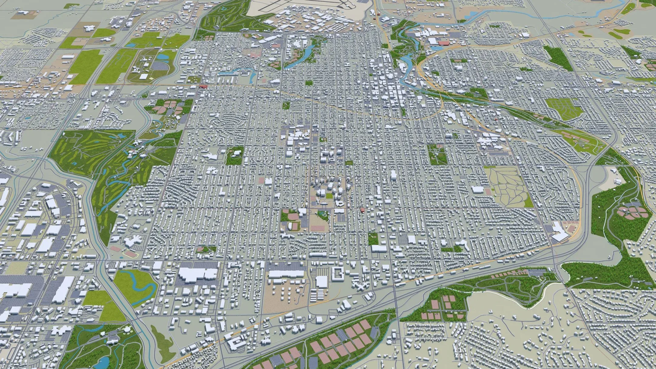 Sioux Falls City South Dakota USA 3D Model 40km