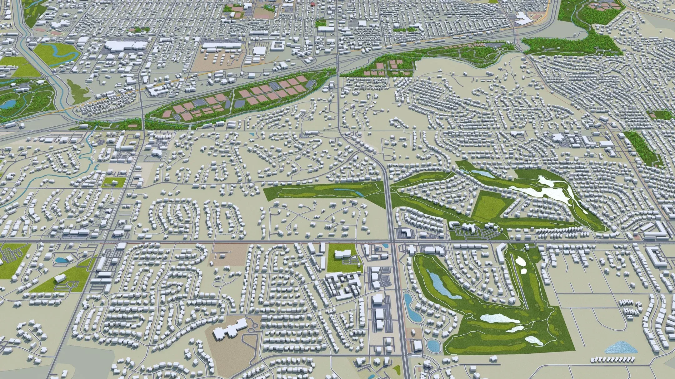 Sioux Falls City South Dakota USA 3D Model 40km