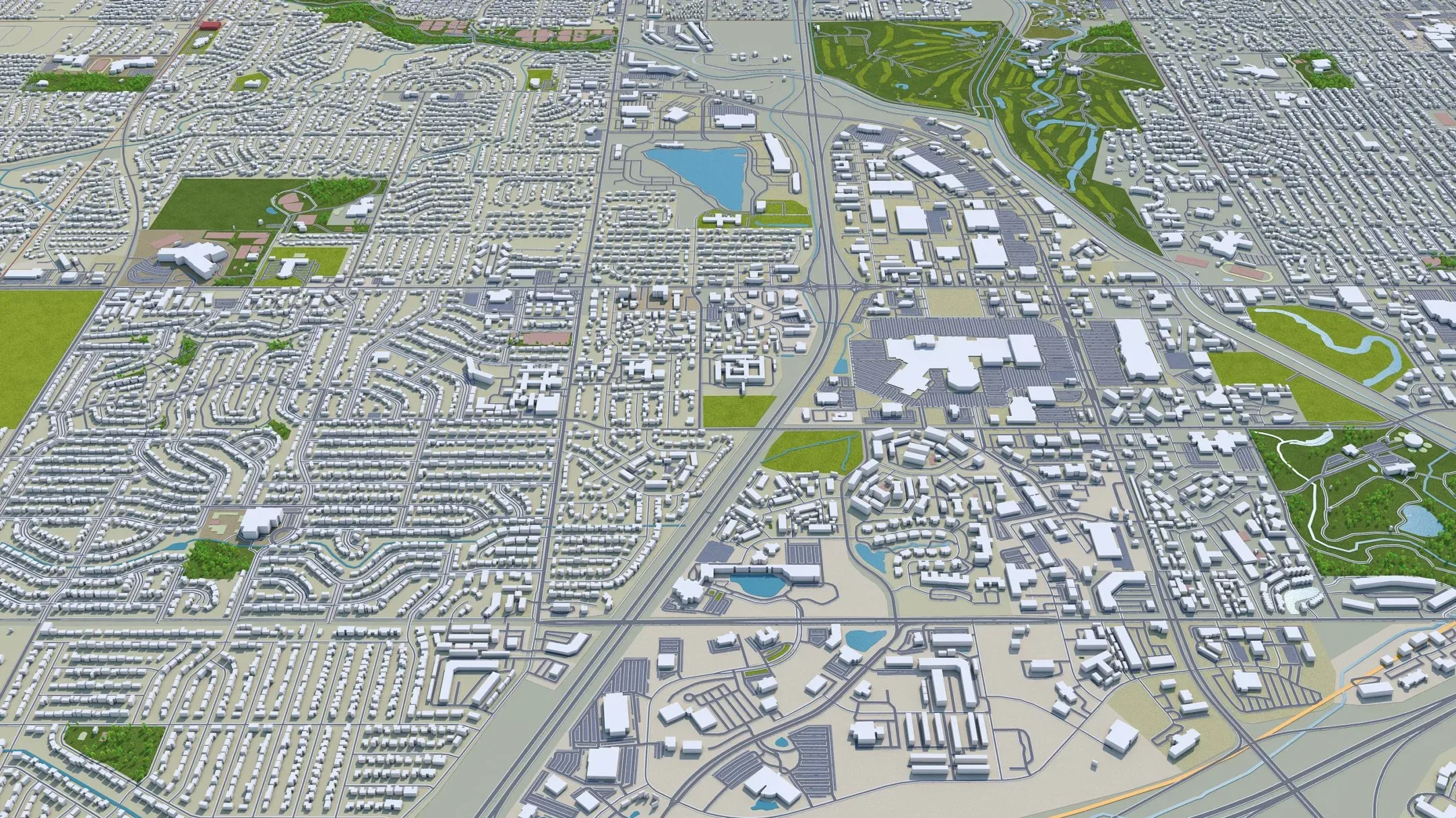 Sioux Falls City South Dakota USA 3D Model 40km