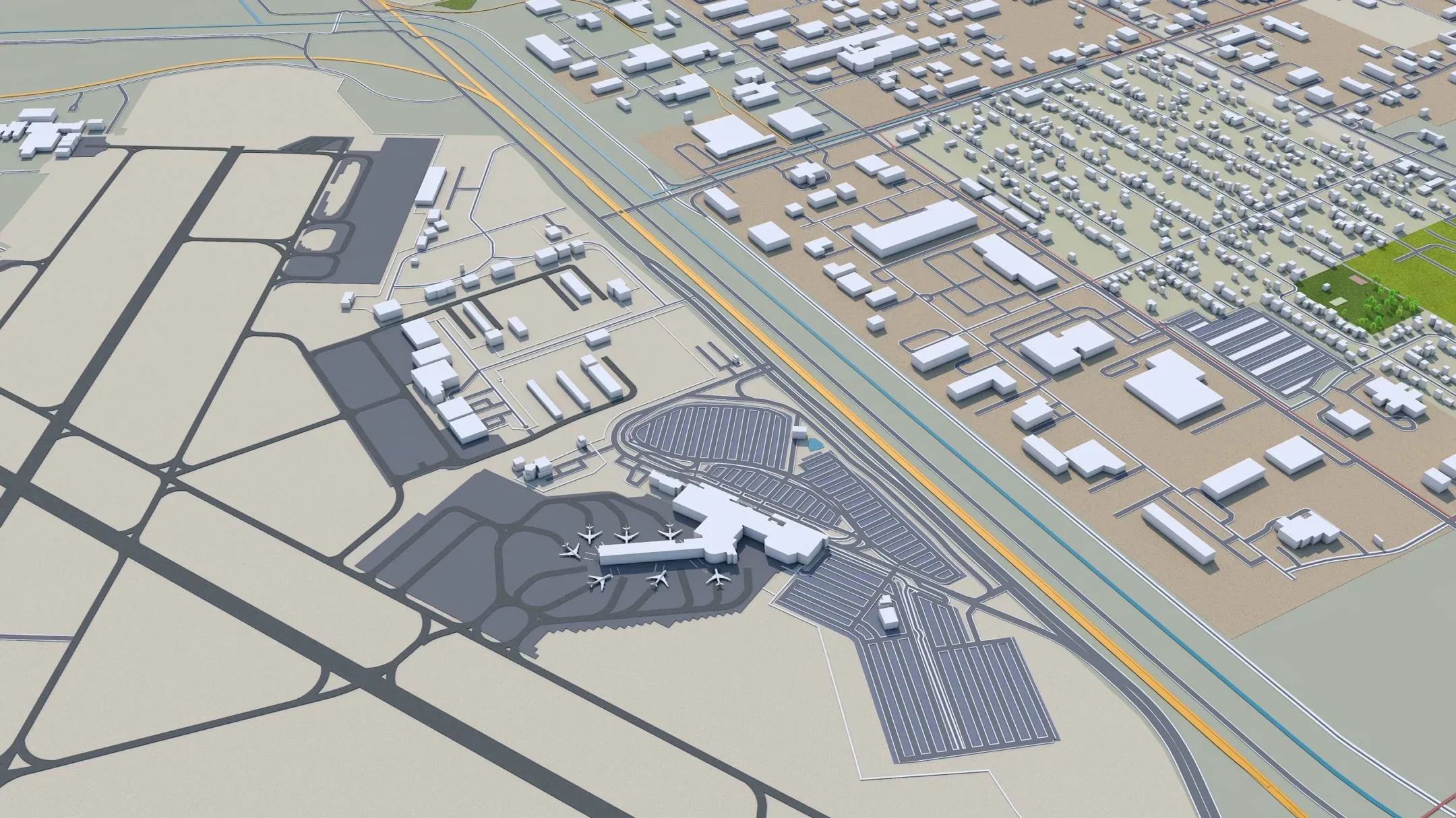 Sioux Falls City South Dakota USA 3D Model 40km