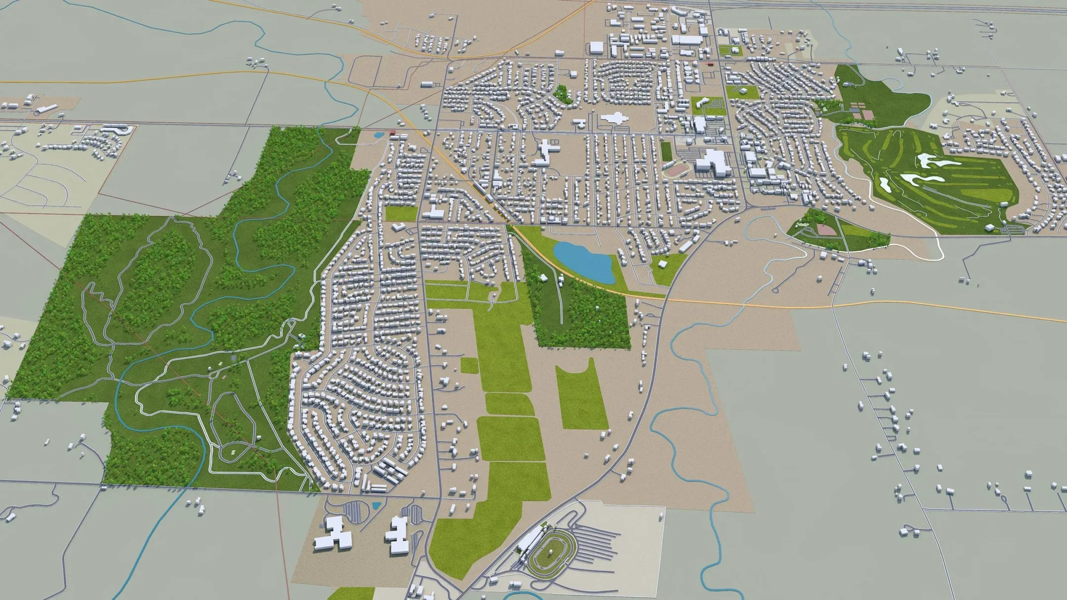 Sioux Falls City South Dakota USA 3D Model 40km