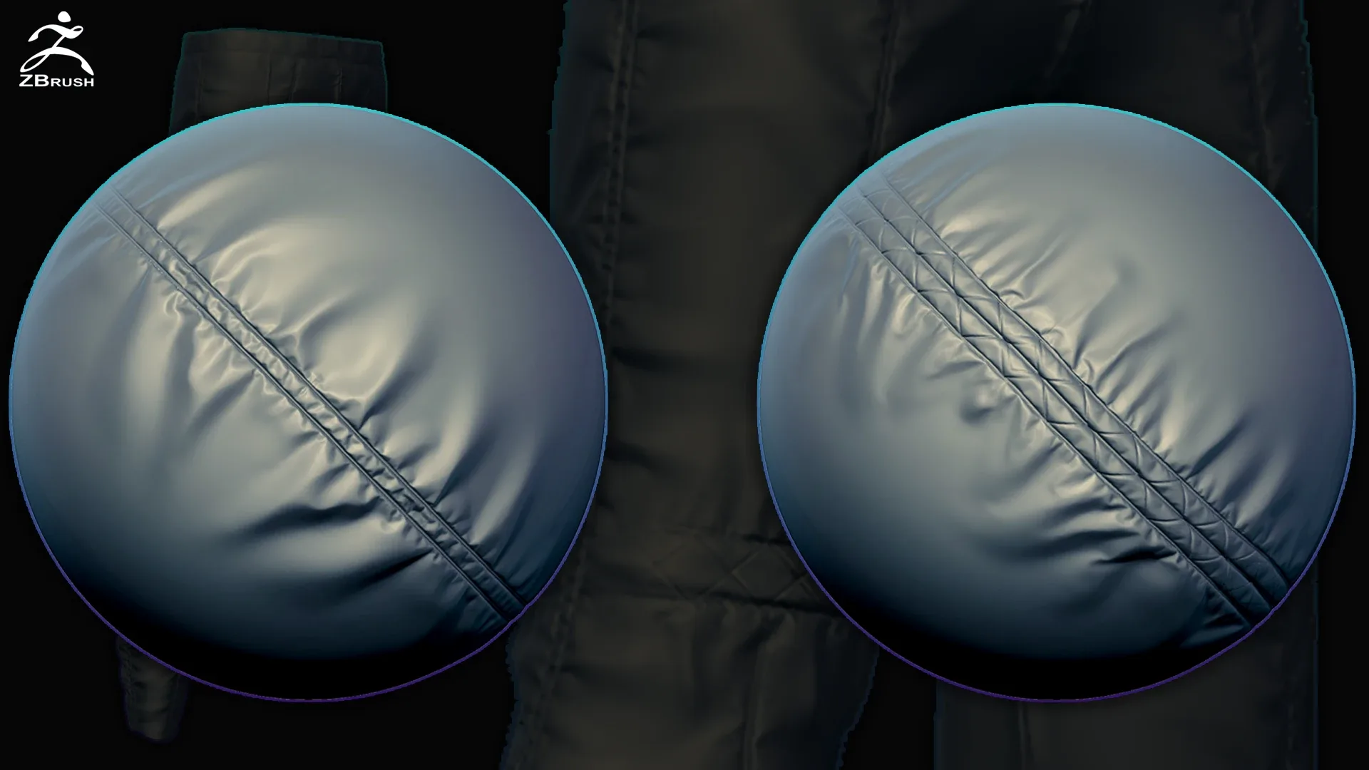Seam & Folds Brushes for ZBrush (ZBP & PSD)
