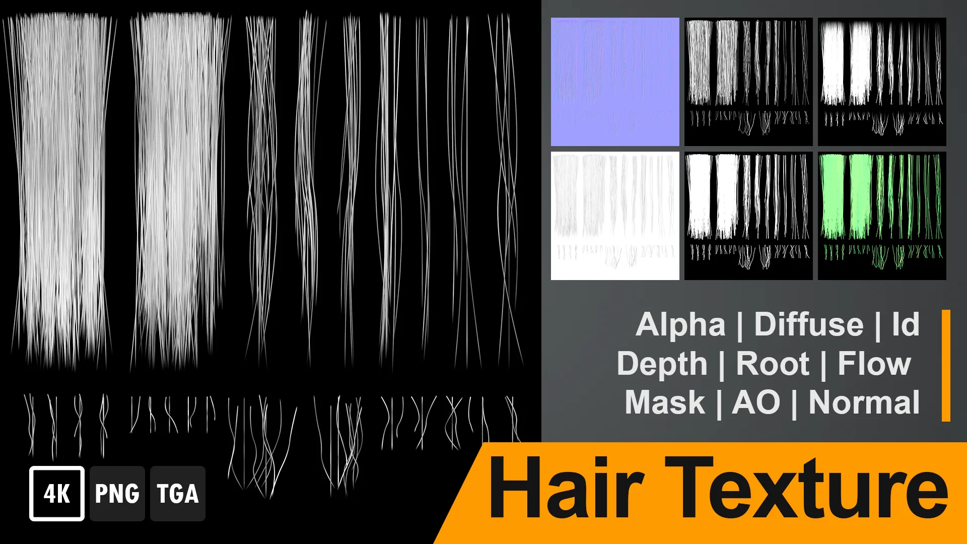 Hair Textures for Long Hairstyles 4K