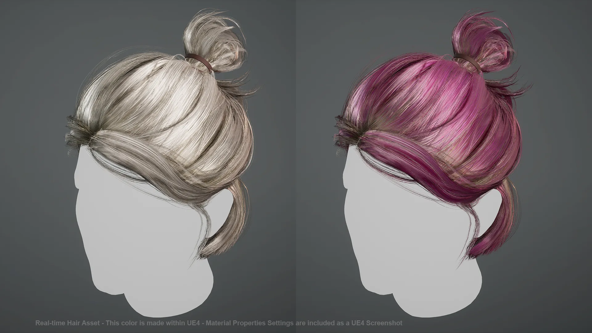 Realtime Hair Asset "Ellie" - 4K Textures + Maya Editable File