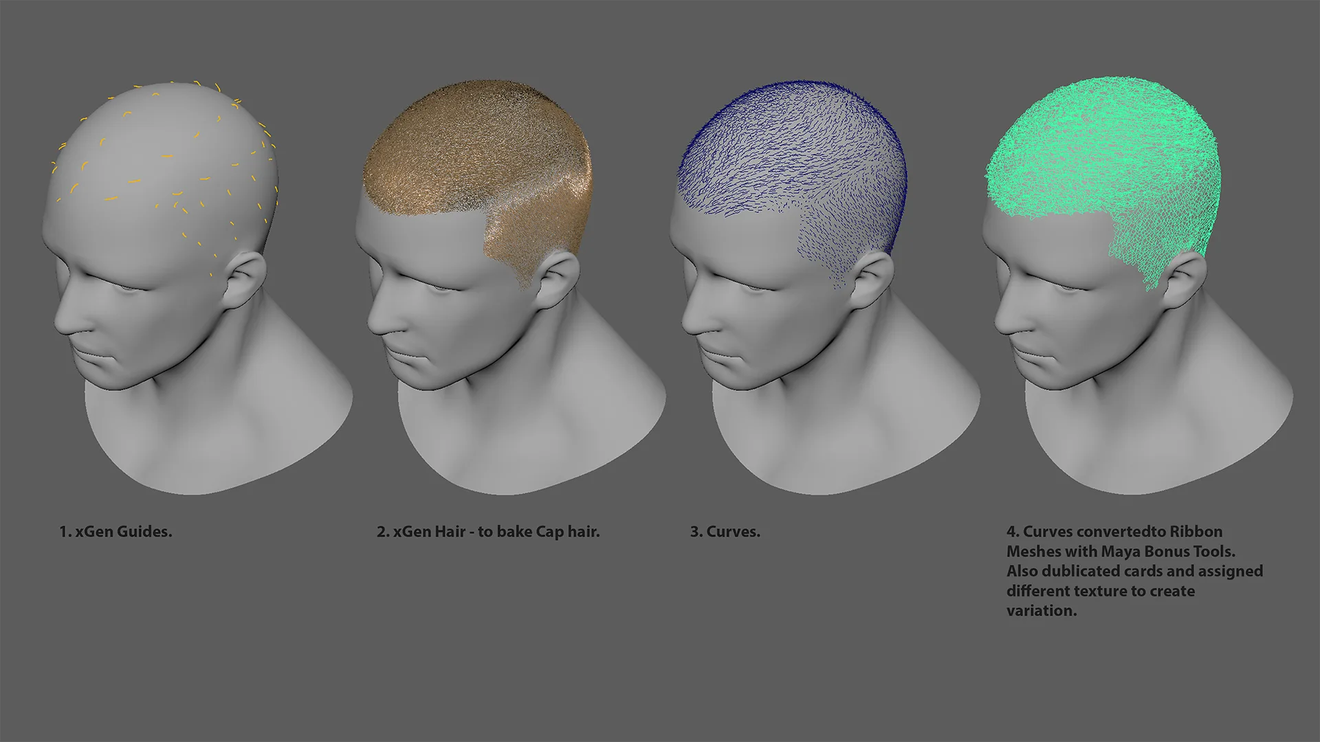 Realtime Hair Asset "V" - FBX/xGen + Maya Source File, 4K Textures