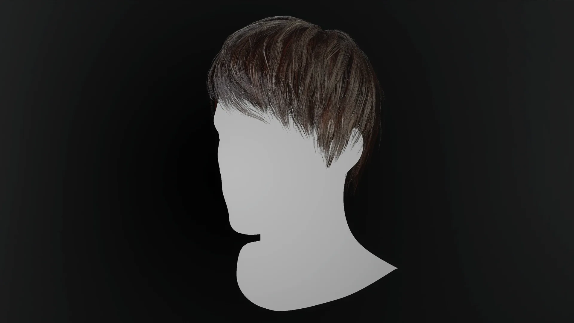 Low Poly Male Hair "Style M01" - FBX/OBJ + Blender source file, 4K Textures