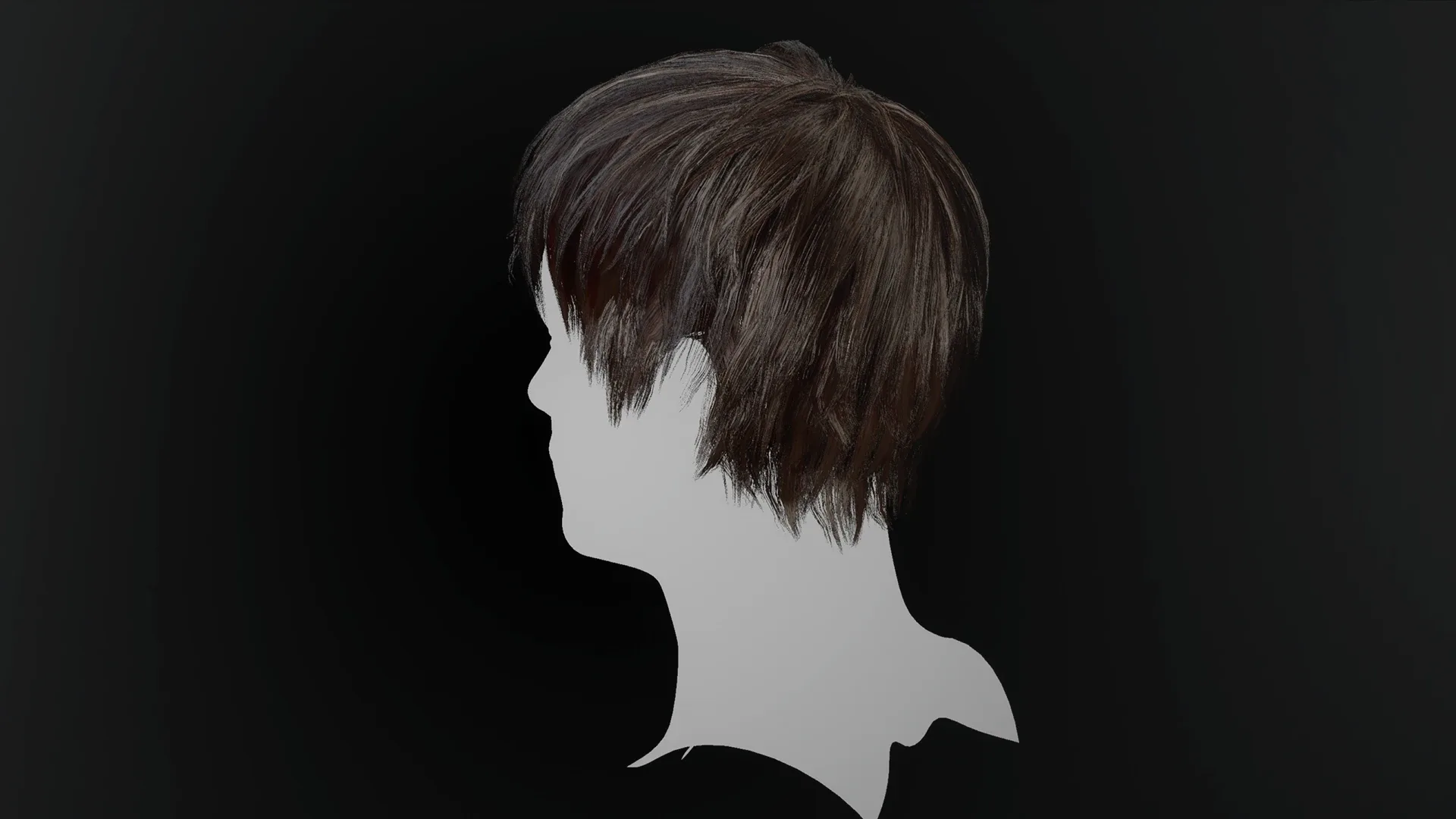 Low Poly Male Hair "Style M01" - FBX/OBJ + Blender source file, 4K Textures