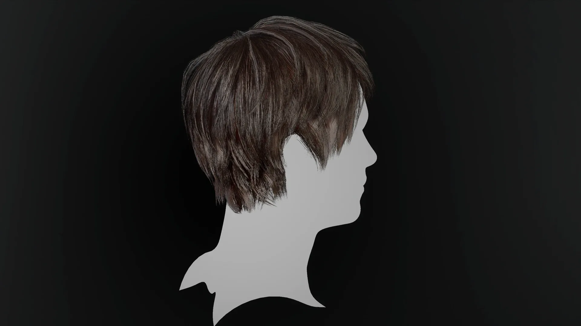 Low Poly Male Hair "Style M01" - FBX/OBJ + Blender source file, 4K Textures