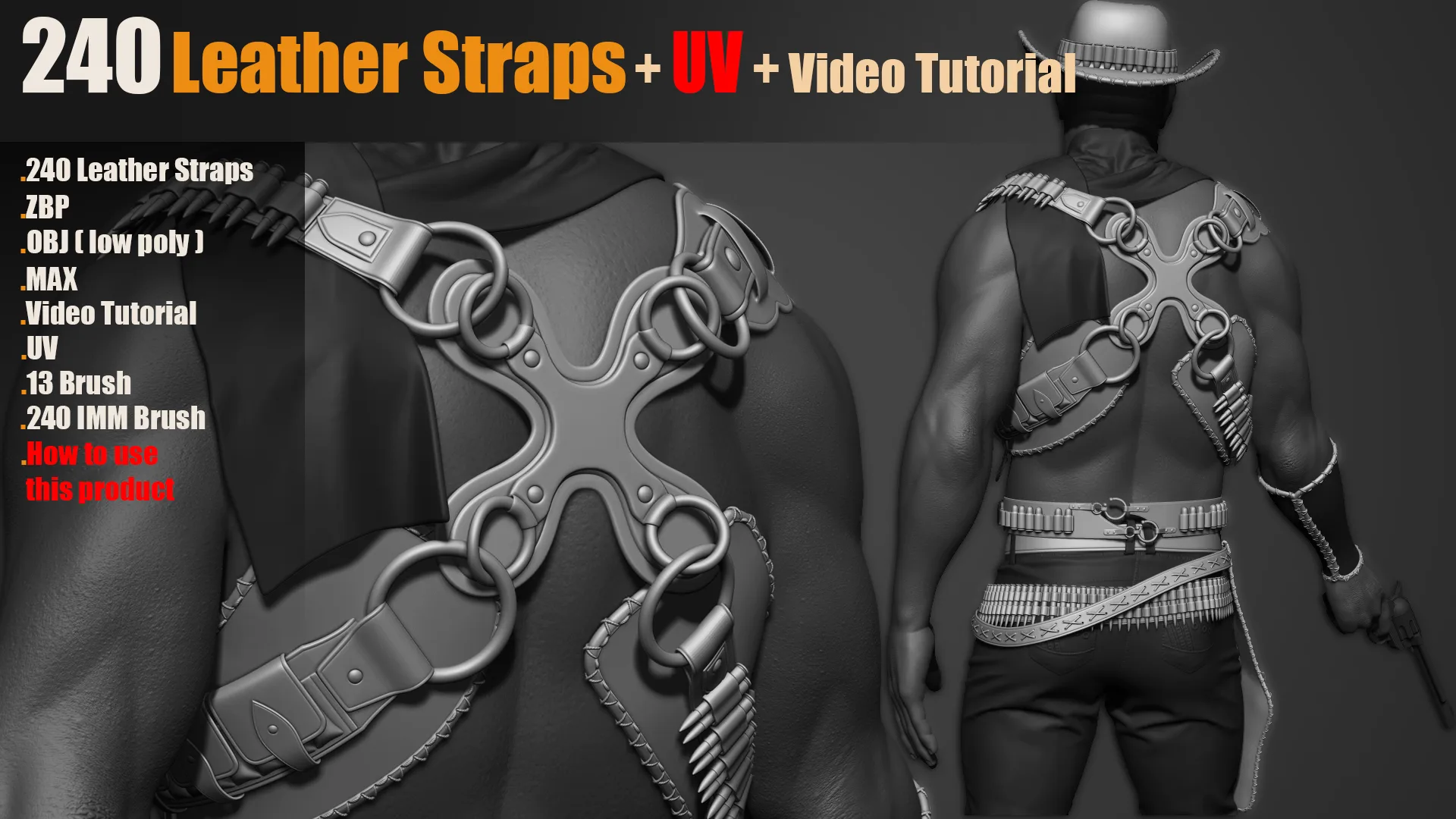 240 IMM Brush Leather Straps Vol 03 + UV + Video
