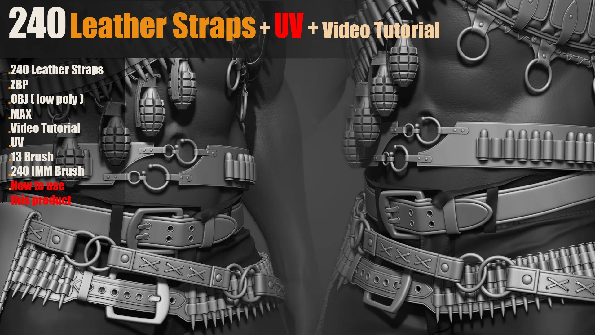 240 IMM Brush Leather Straps Vol 03 + UV + Video