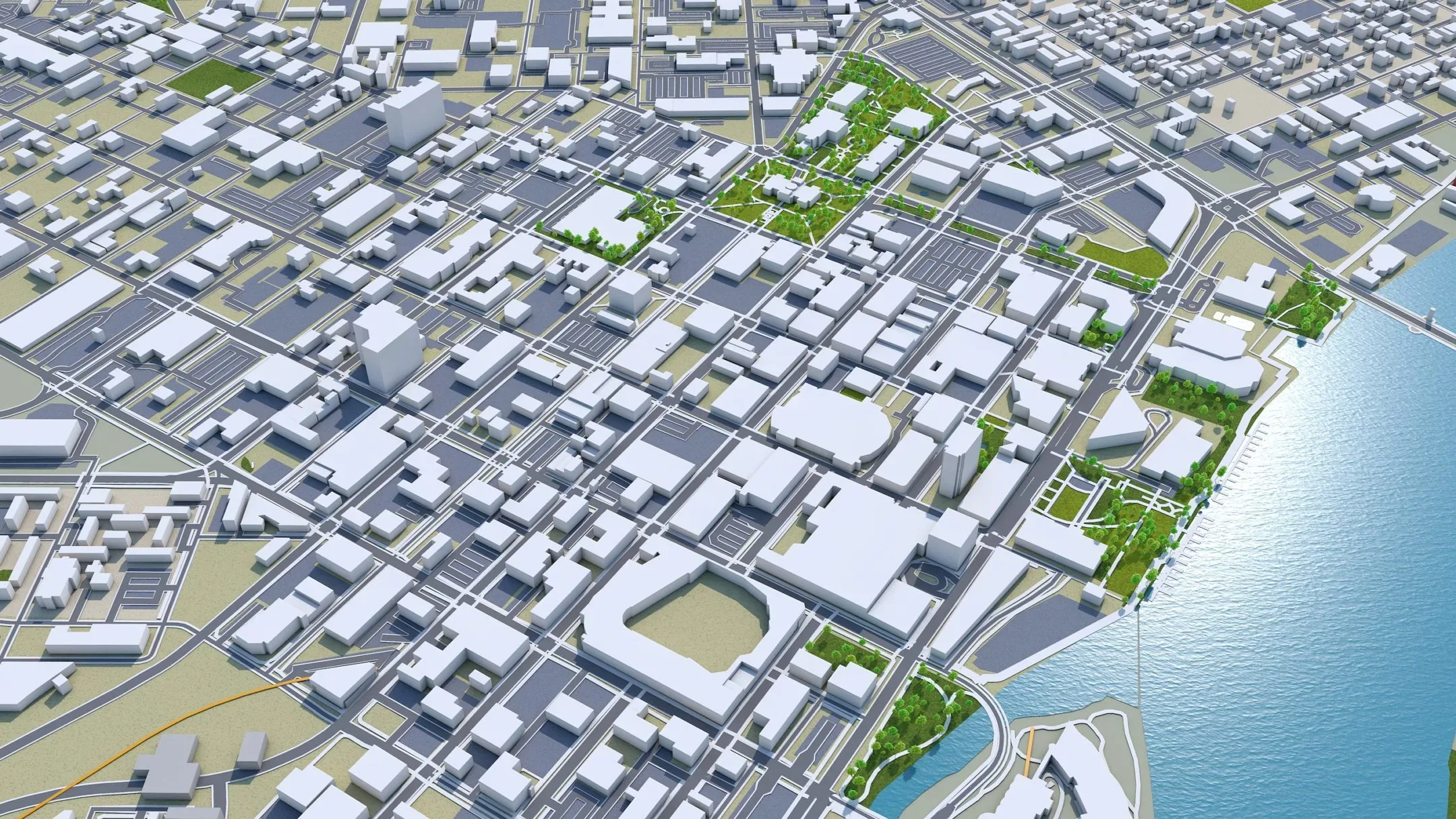 Toledo City Ohio USA 3D Model 40km